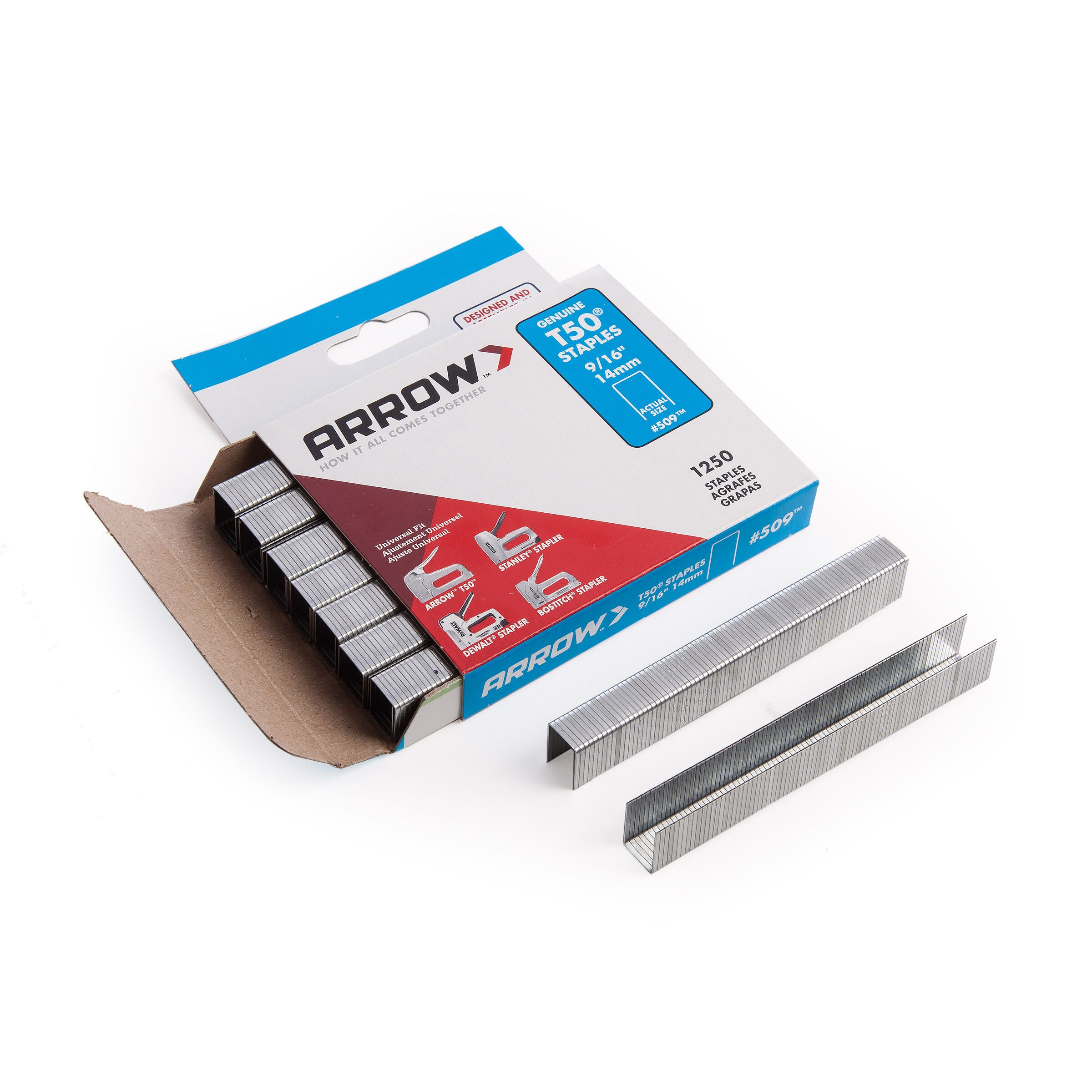 Arrow 509 T50 Heavy-Duty Staples 14mm (Pack of 1250)