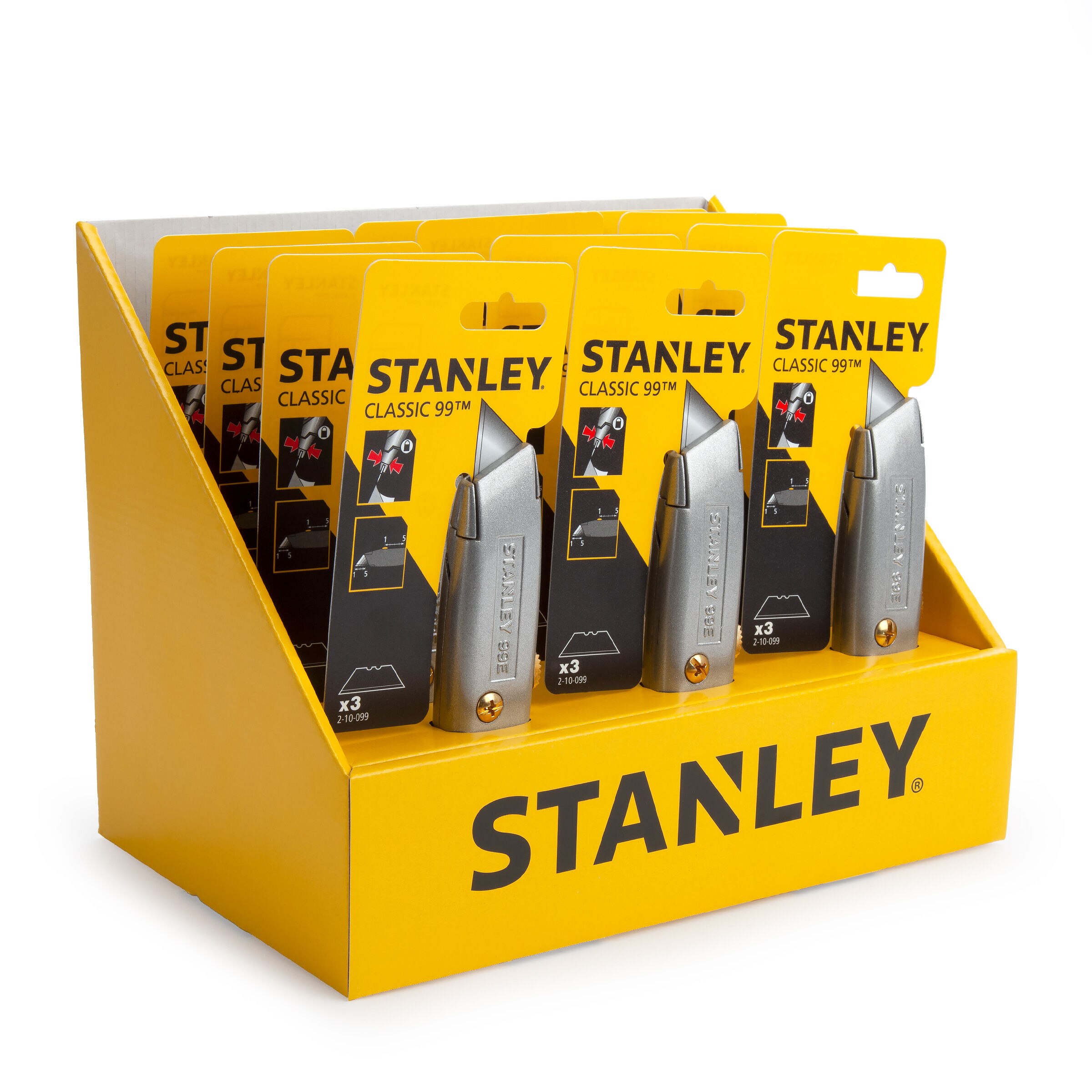Stanley STHT10099-9 Counter Top Display of 12 x 2-10-099 99E Retractable Blade Knives