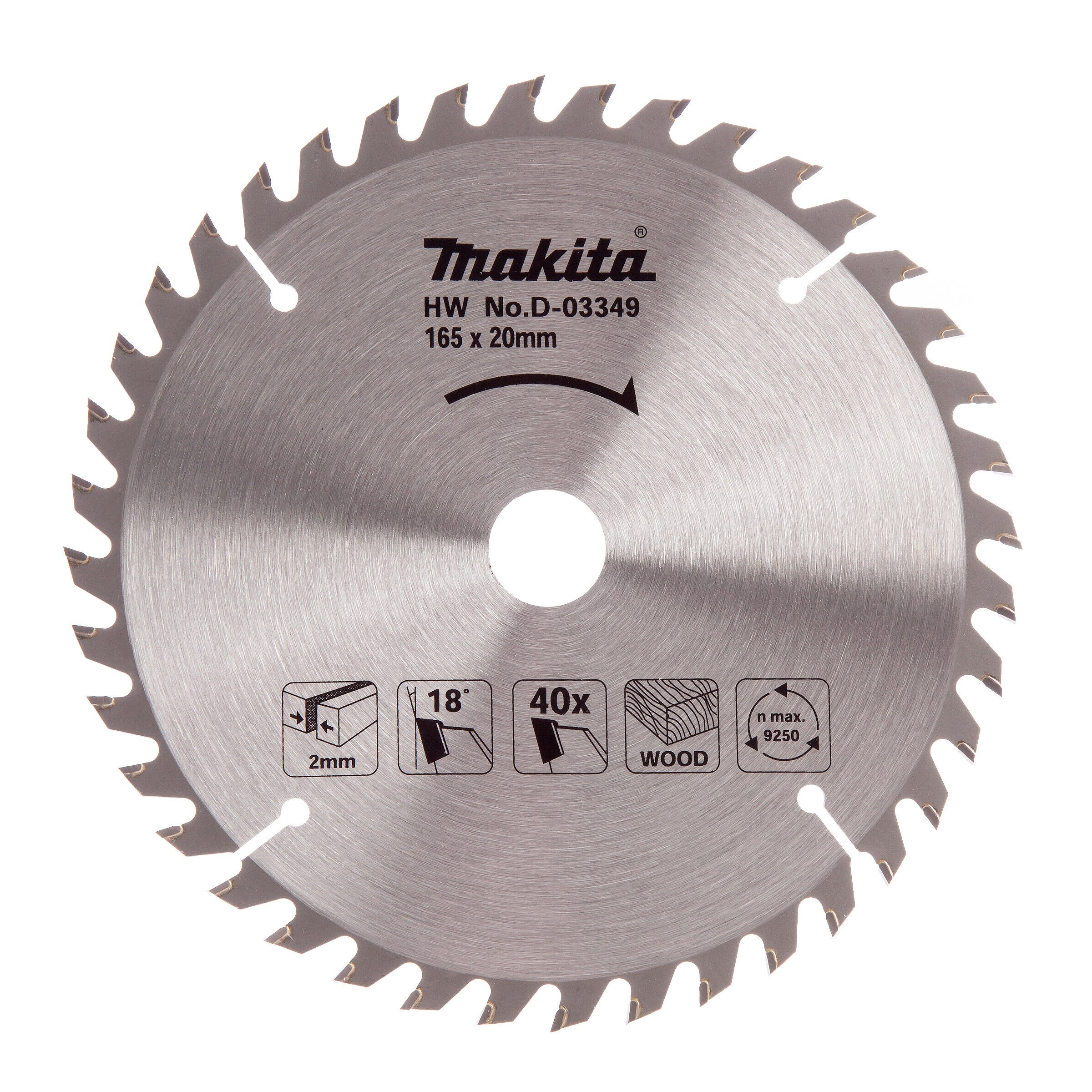 Makita D-03349 Circular Saw Blade for Wood 165 × 20mm × 40T