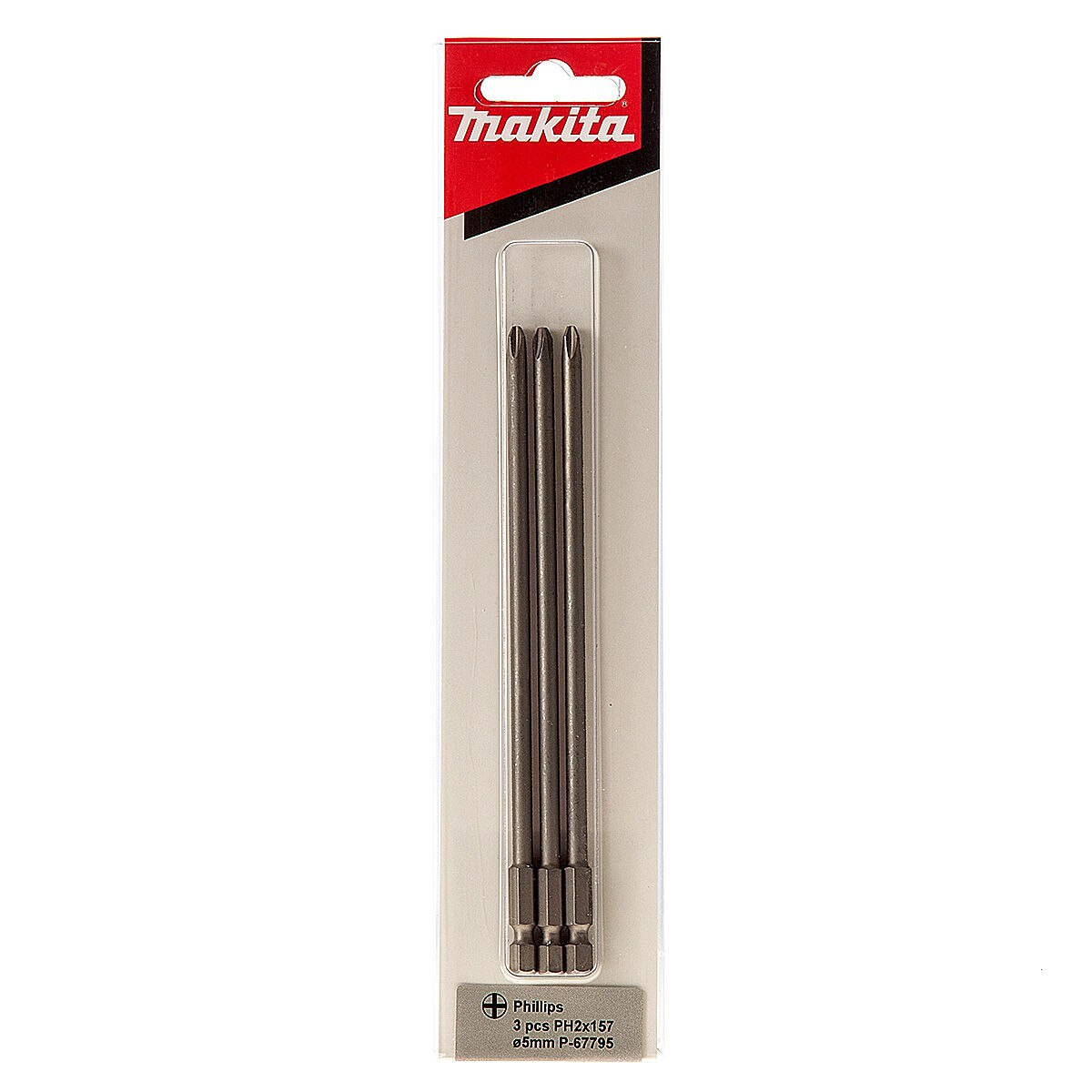 Makita P-67795 Auto-Feed Screwdriver Bit PH2 x 157mm (Pack of 3)