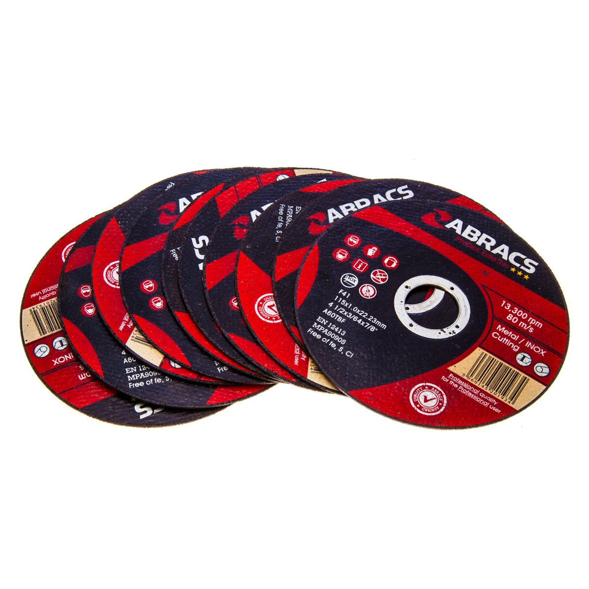 Abracs PFET11510FI Proflex Flat Extra Thin INOX Cutting Disc 115 x 1 x 22mm (Pack of 10)
