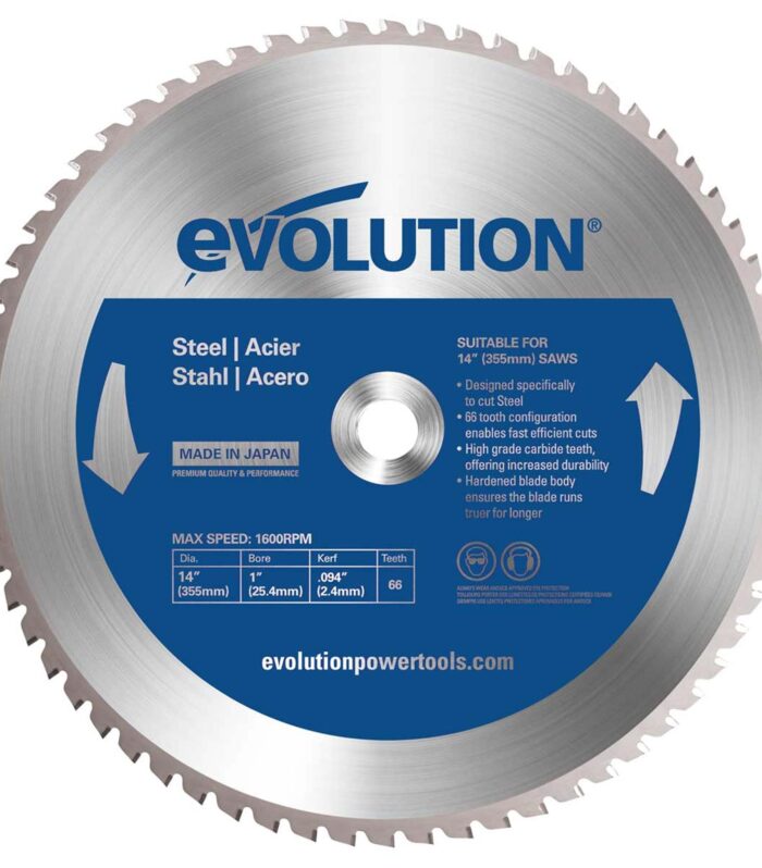 Evolution M355TCT-66CS TCT Mild Steel Cutting Chop Saw Blade 355 x 25mm x 66T