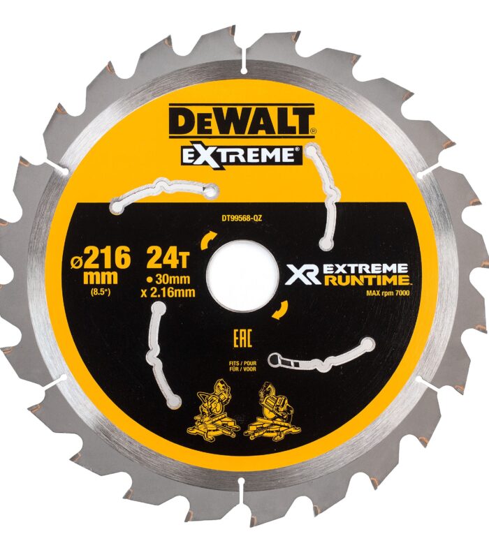 Dewalt DT99568 XR EXTREME Runtime Circular Saw Blade 216 x 30mm x 24T