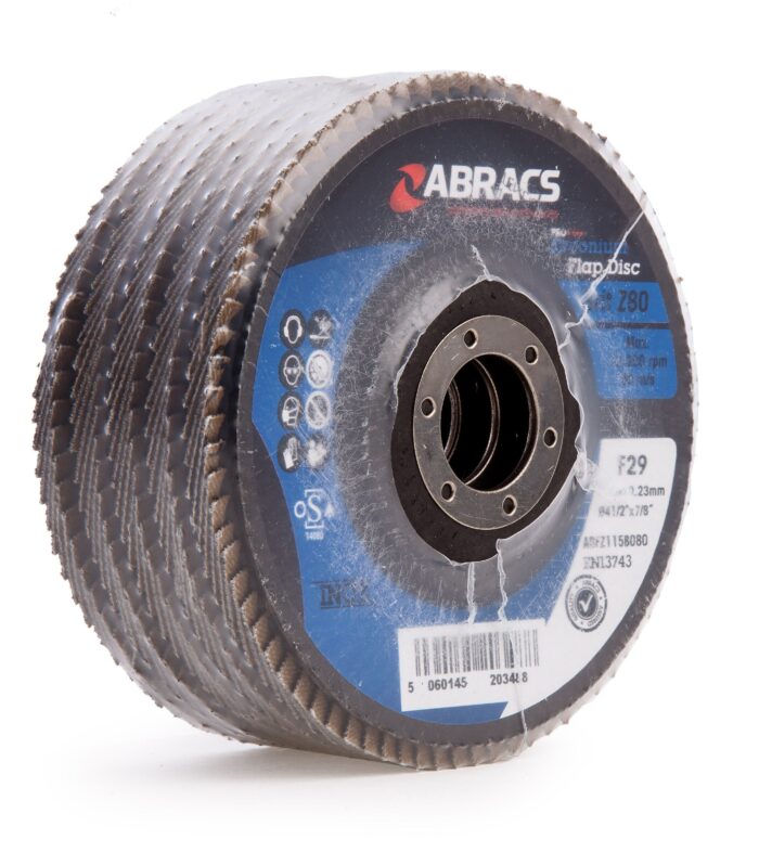 Abracs ABFZ115B080 Pro Zirconium Flap Disc 80 Grit x 115mm (Pack of 5)