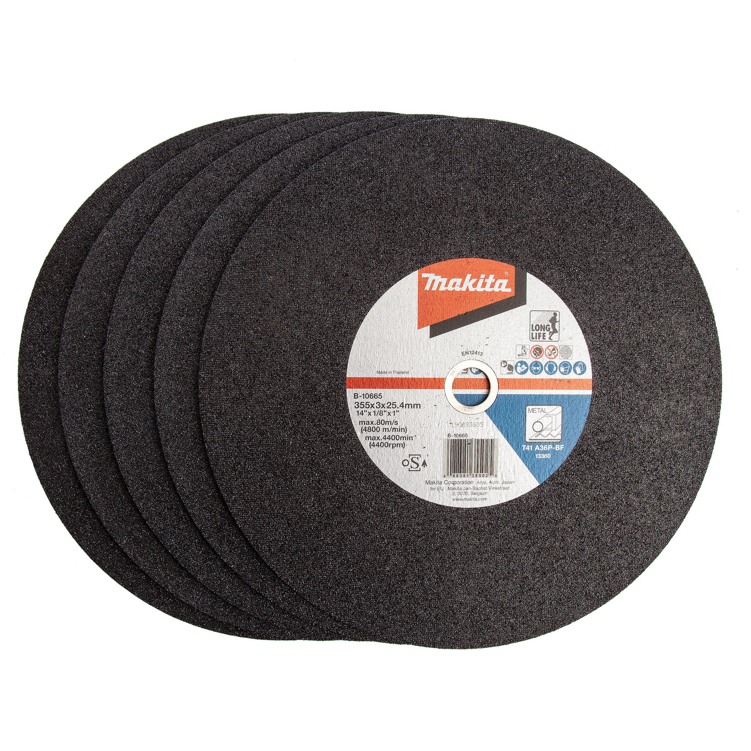 Makita B-10665 Metal Cutting Disc 355 x 3 x 25.4mm (Pack of 5)