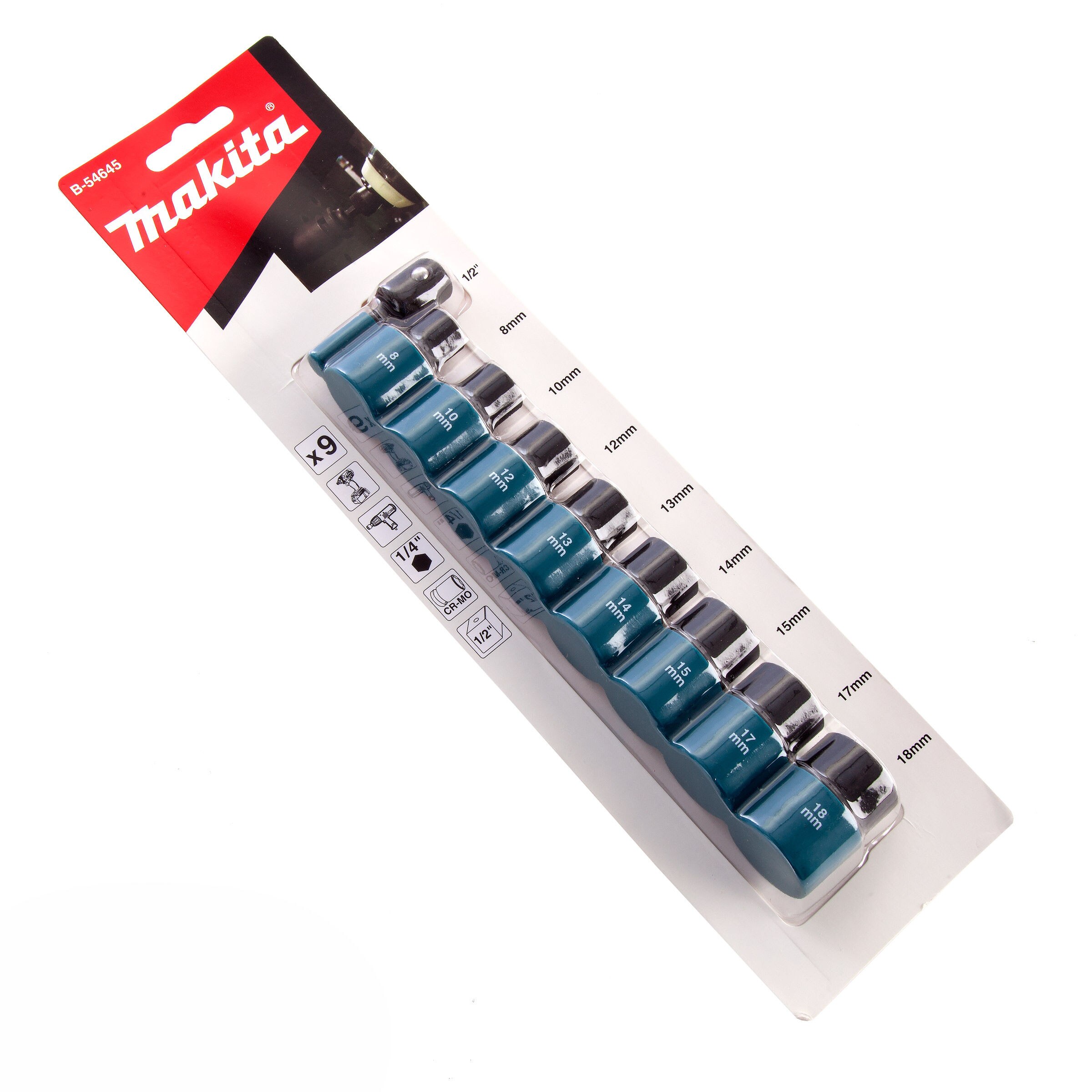 Makita B-54645 1/2" Impact Socket Set 1/2" (9 Piece)
