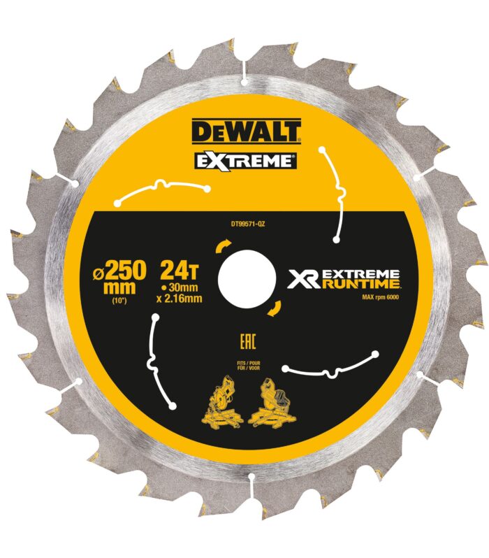 Dewalt DT99571 XR EXTREME Runtime Circular Saw Blade 250 x 30mm x 24T