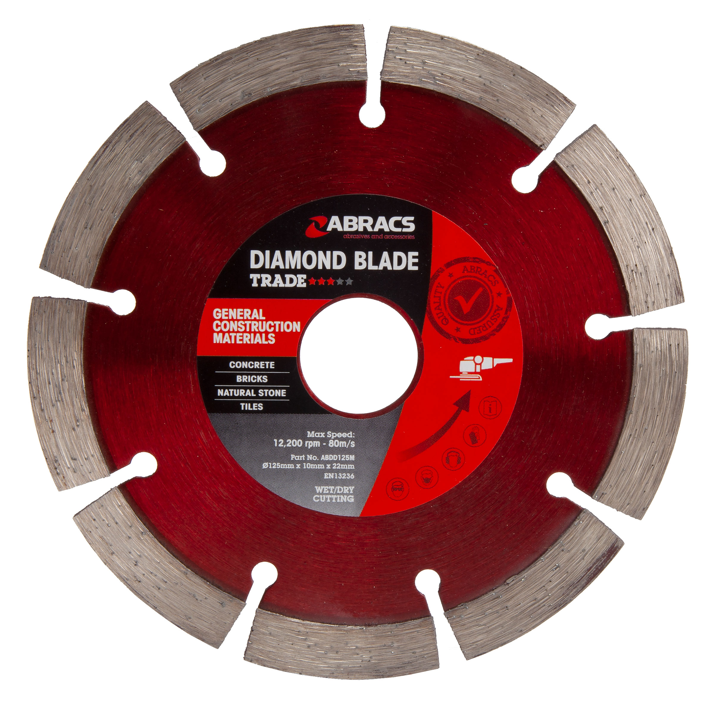 Abracs ABDD125M Trade General Purpose Diamond Blade 125 x 10 x 22mm