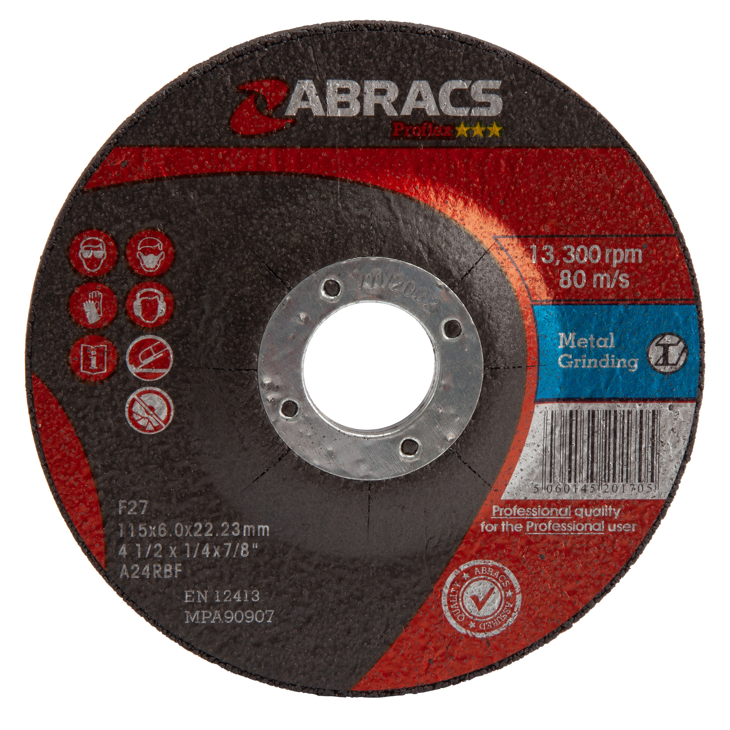 Abracs PF11560DM Proflex DPC Grinding Disc for Metal 115 x 6 x 22mm (Pack of 25)