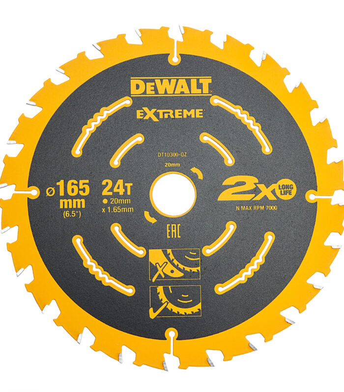 Dewalt DT10300 EXTREME Second Fix Circular Saw Blade 165 x 20mm x 24T