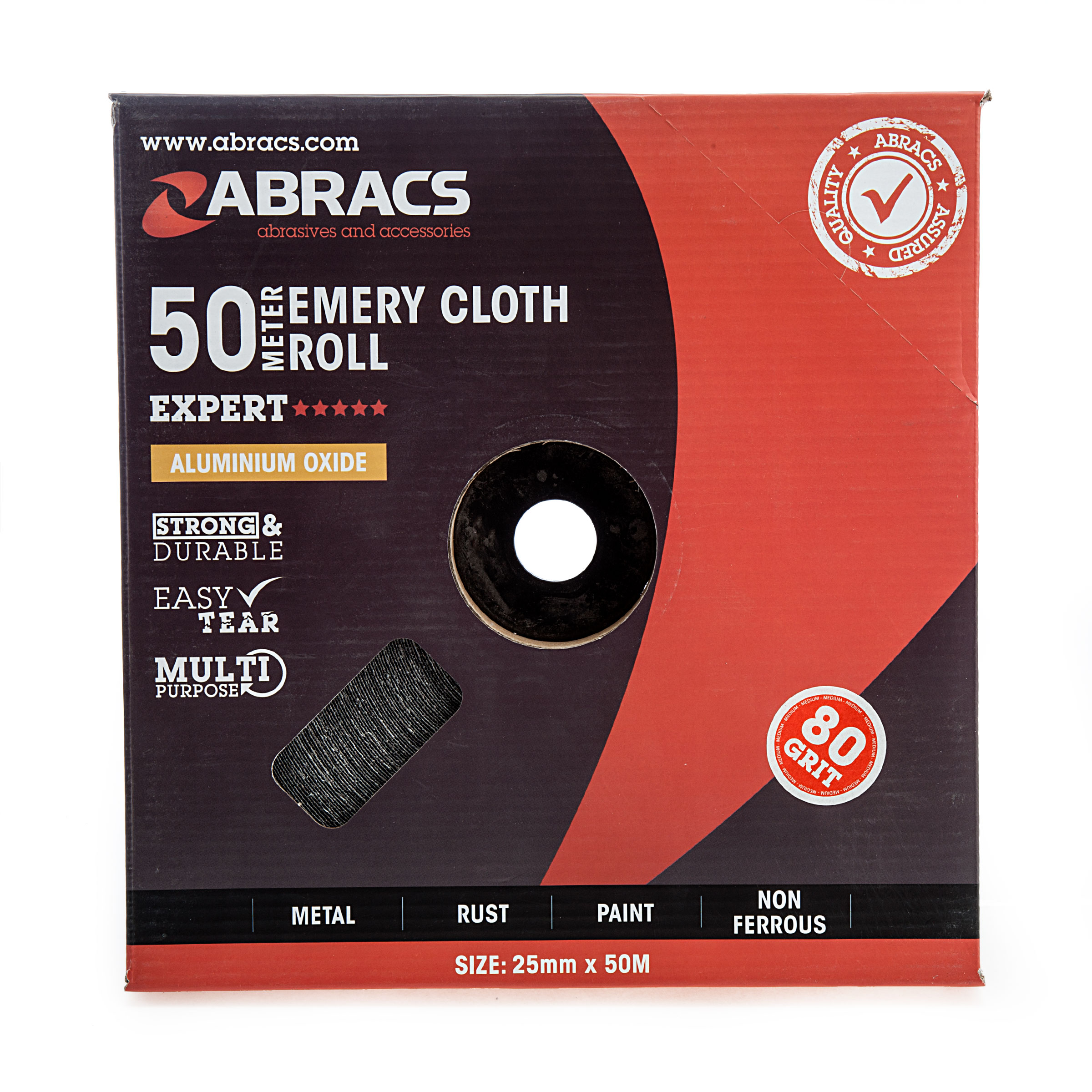 Abracs ABER2550080 Expert Emery Cloth Roll 80 Grit x 50m