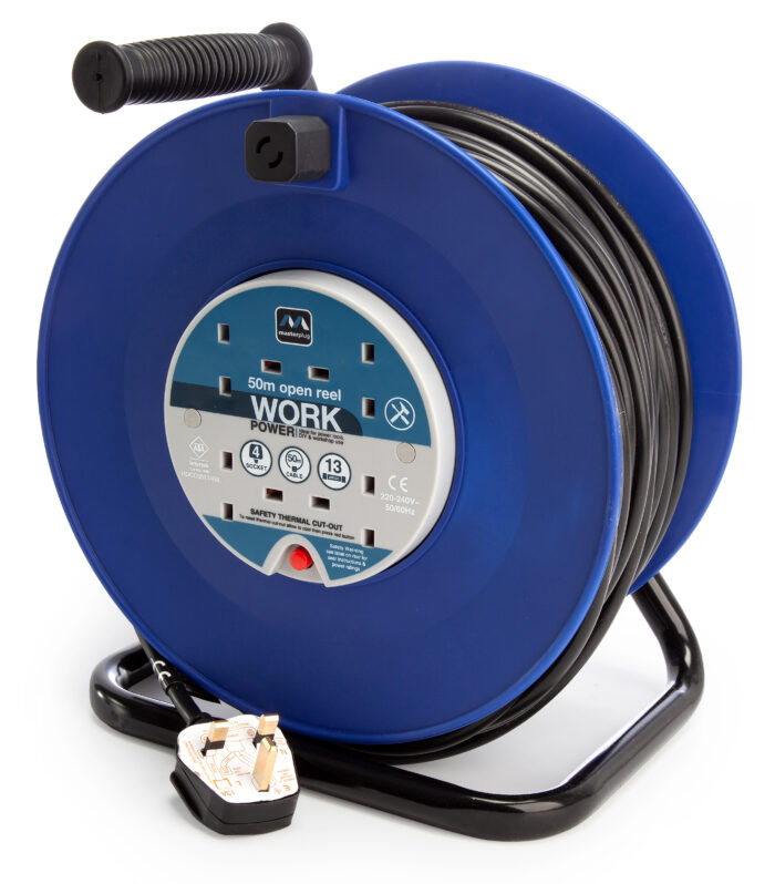 Masterplug HDCC5013-4BL-MP 13A 4 Gang Cable Reel Blue 50 Metres (240V)