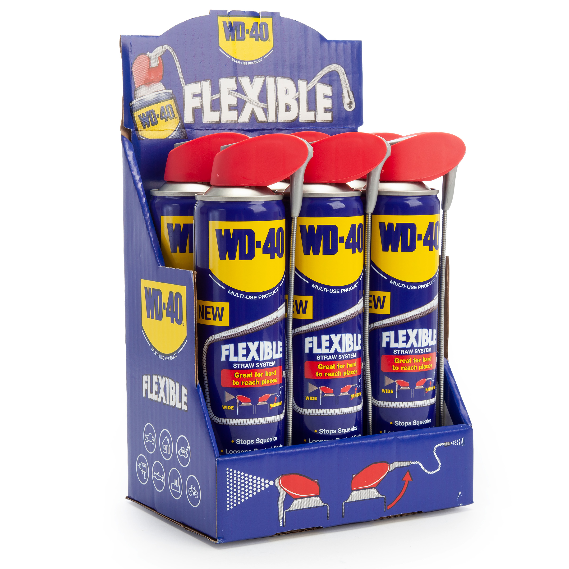 WD-40 Multi-Use Lubricant with Flexible Straw 400ml (Pack of 6)