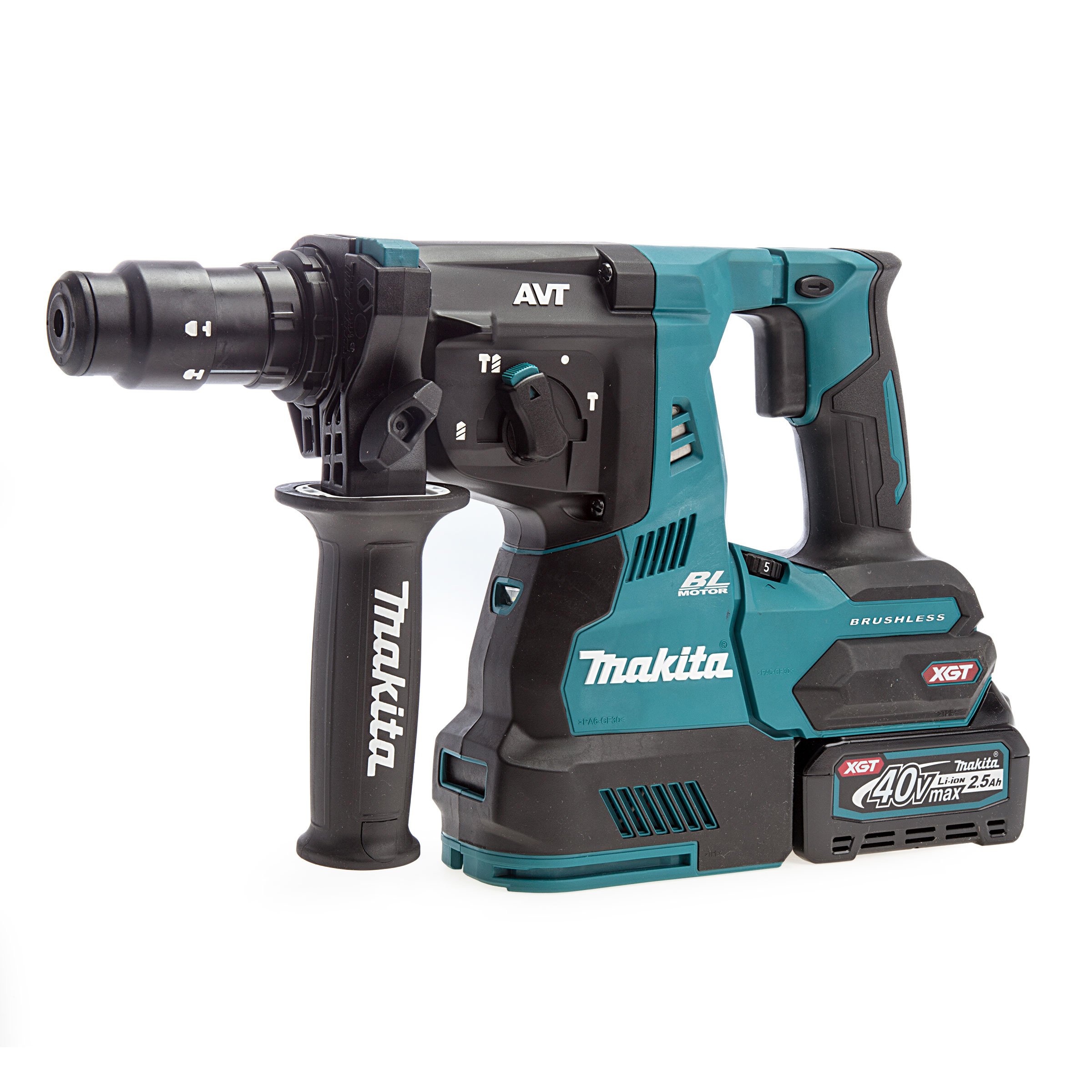 Makita HR004G XGT 40Vmax SDS+ Rotary Hammer in Makpac Case (2 x 2.5Ah Batteries)