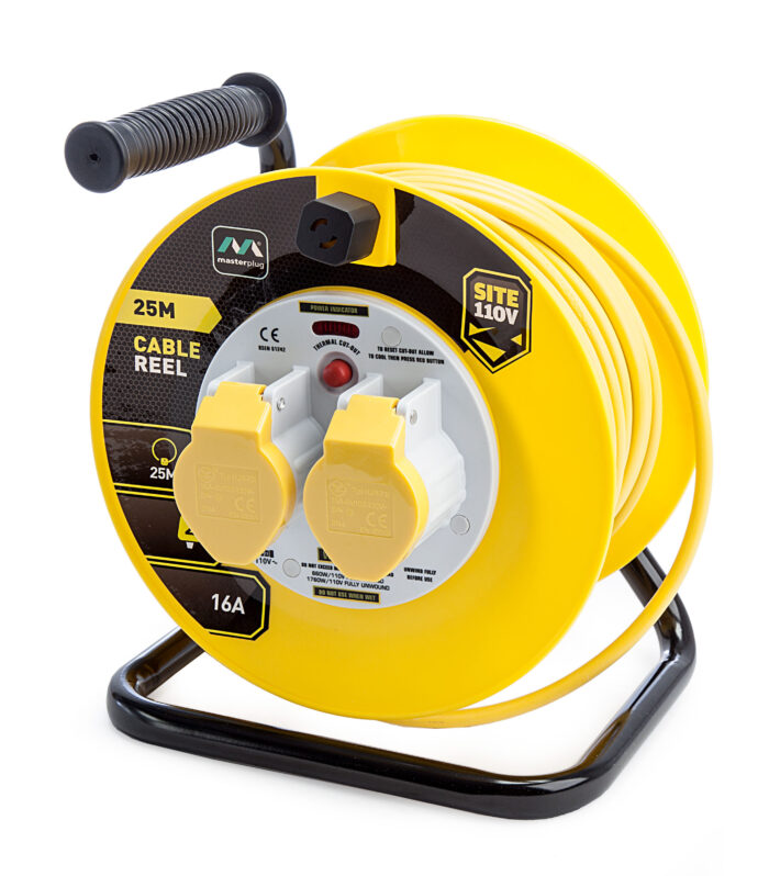 Masterplug LVCT2516-2-MP 16A 2 Gang Cable Reel 25m (110V)