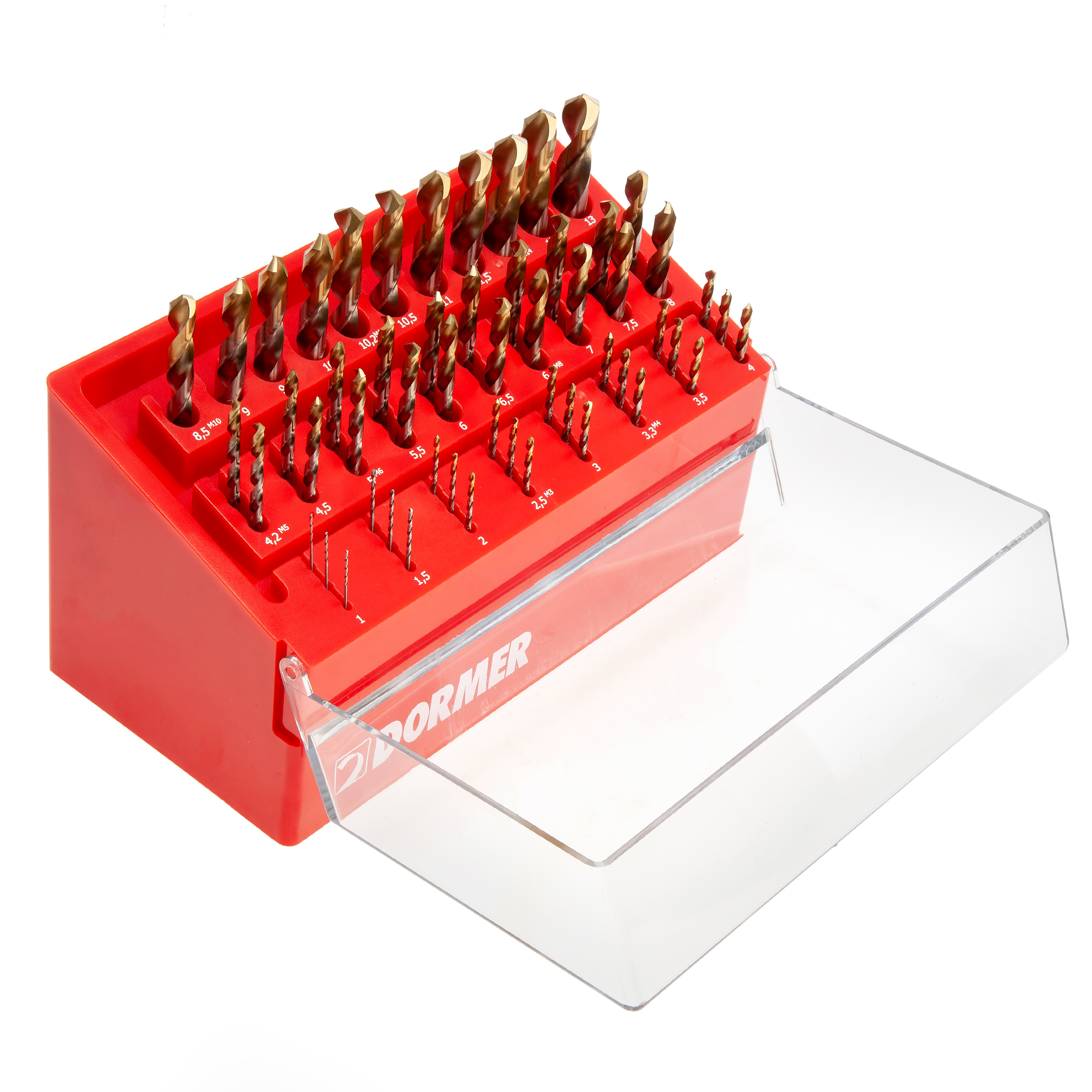 Dormer A099DRILLBOYXL A002 HSS TiN-Tip Jobber Drill Bit Set (55 Piece)