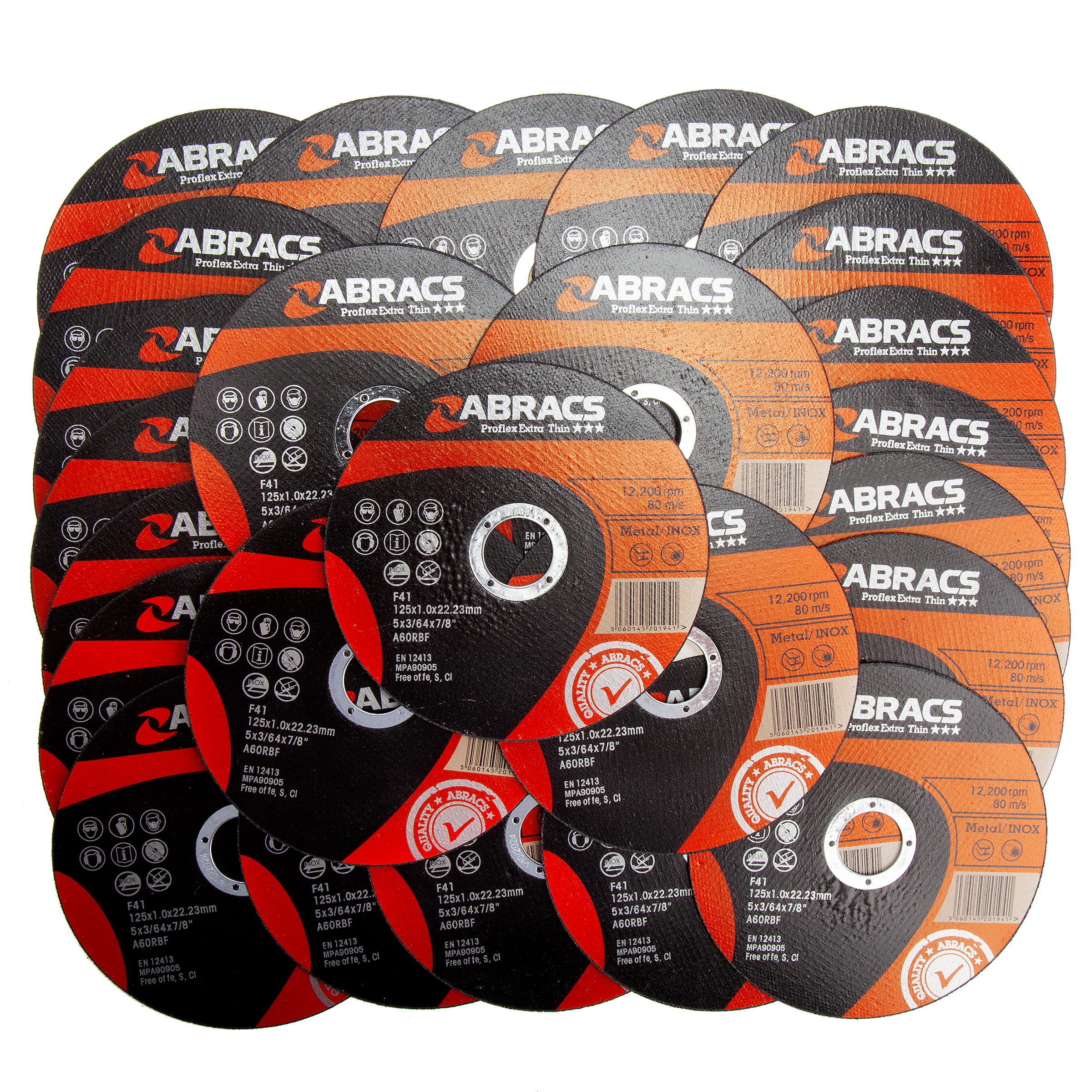 Abracs PFET12510FI Proflex Flat Extra Thin INOX Cutting Disc 125 x 1 x 22mm (Pack of 25)