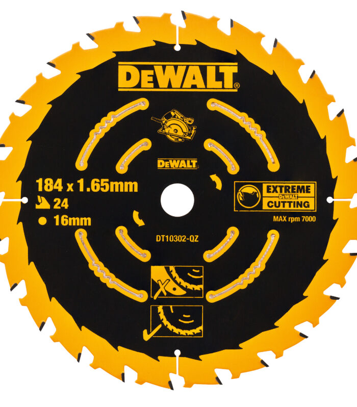 Dewalt DT10302 EXTREME Second Fix Circular Saw Blade 184 x 16mm x 24T