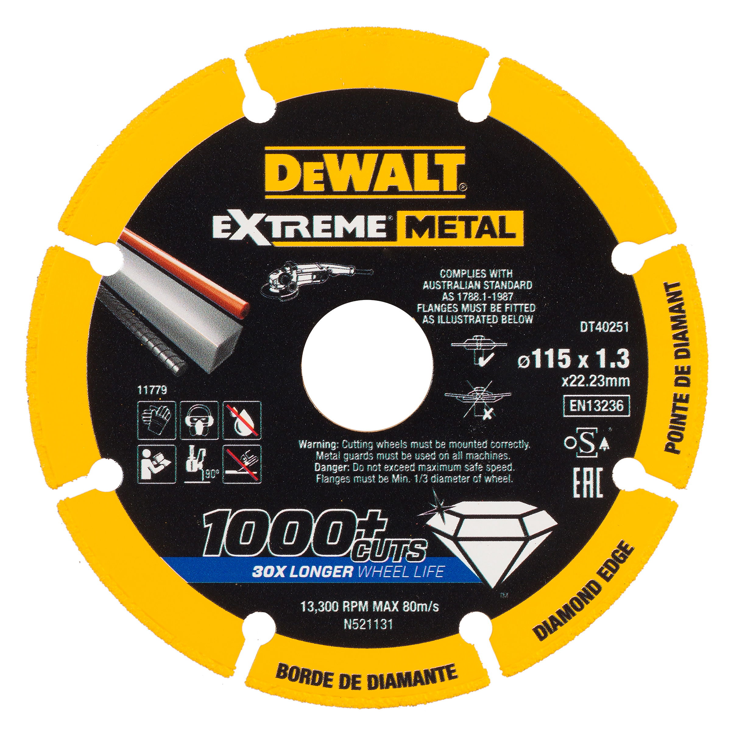 Dewalt DT40251 EXTREME Diamond Disc 115 x 22.23 x 1.3mm