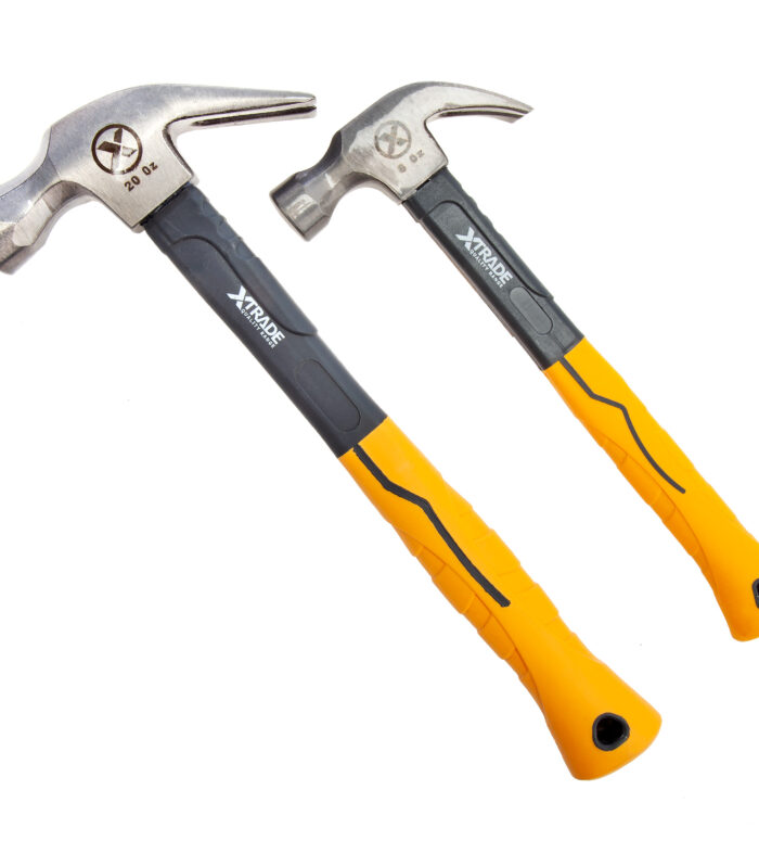 XTrade X0900088 Fibreglass Claw Hammer Set 8oz + 20oz