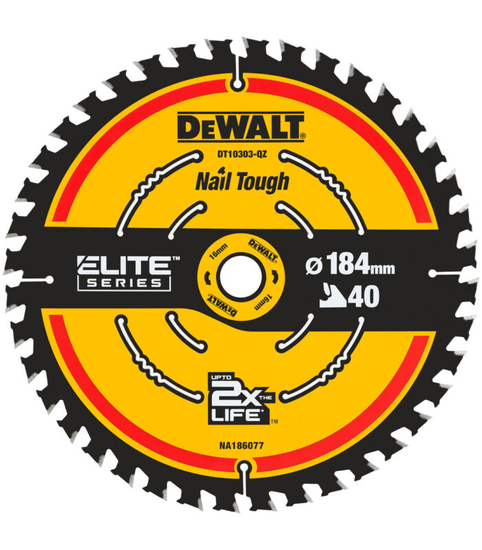 Dewalt DT10303 ELITE Second Fix Circular Saw Blade 184 x 16mm 40T