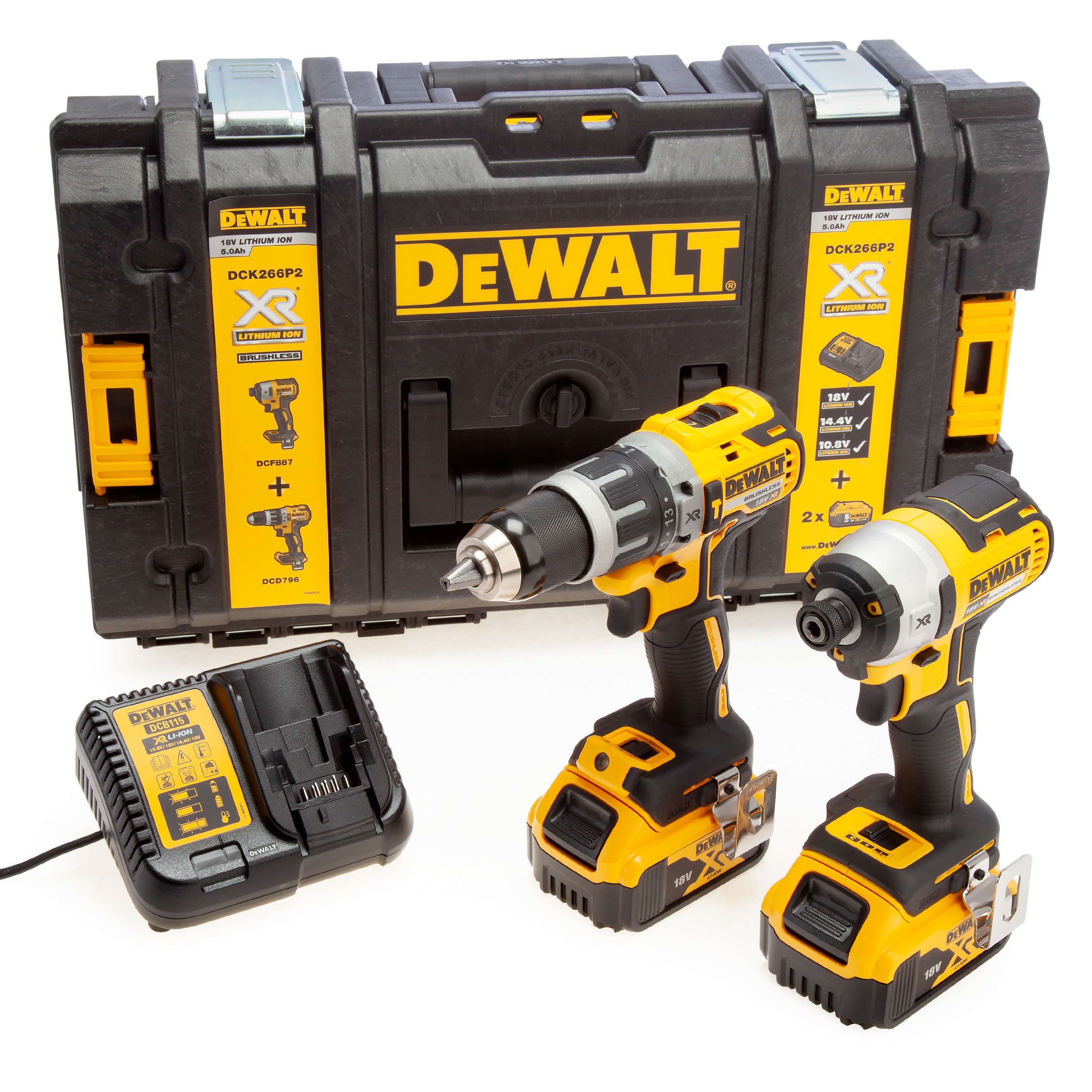 Dewalt DCK266P2 XR 18V Combi Drill & Impact Driver Twin Pack (2 x 5.0Ah Batteries)