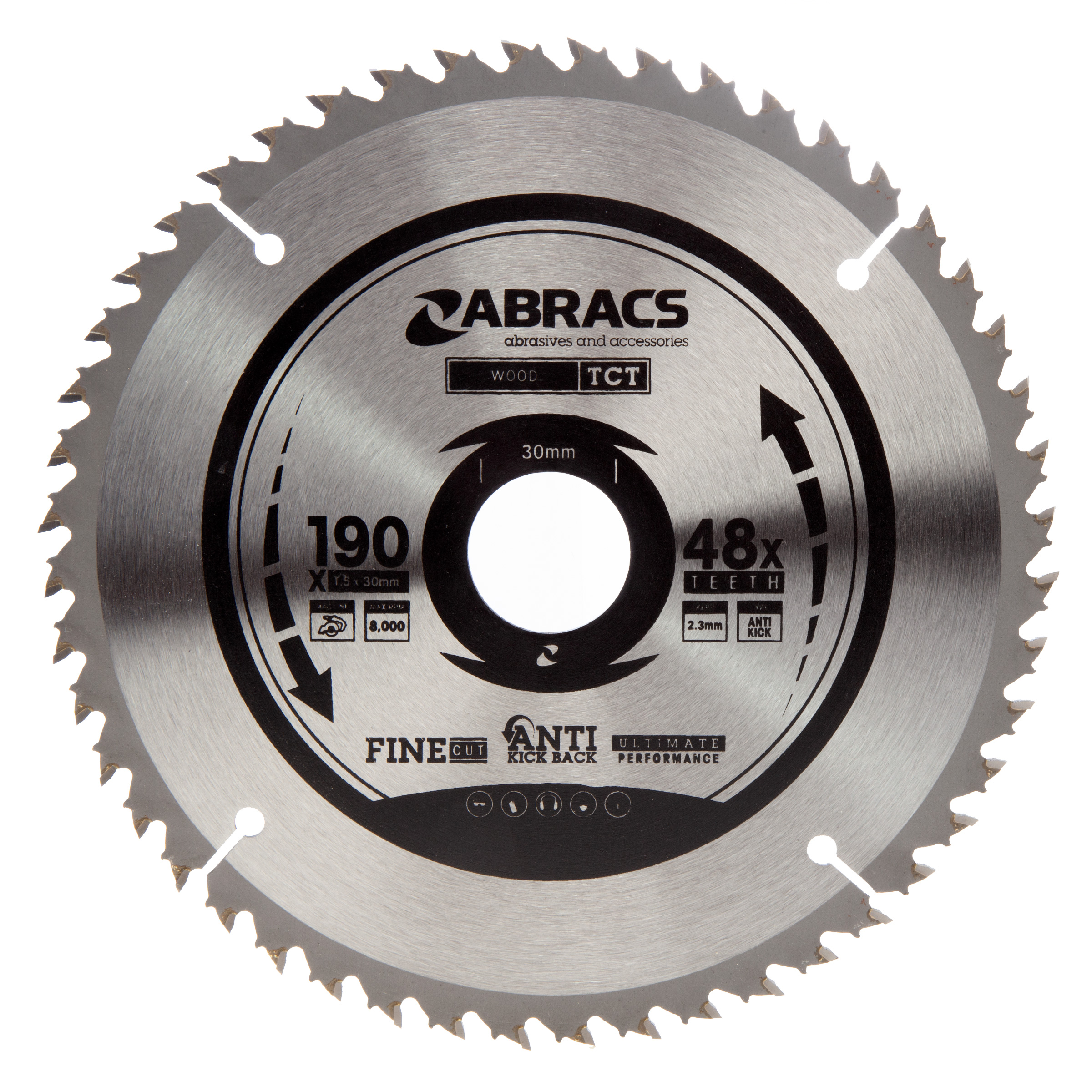 Abracs TCT19048 Expert TCT Circular Saw Blade for Wood 190 x 30mm x 48T