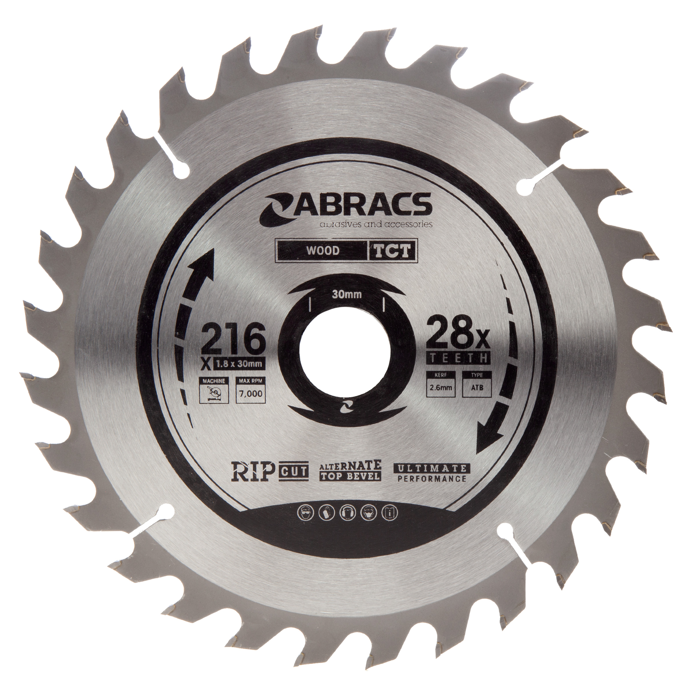 Abracs TCT21628 Expert TCT Circular Saw Blade for Wood 216 x 30mm x 28T