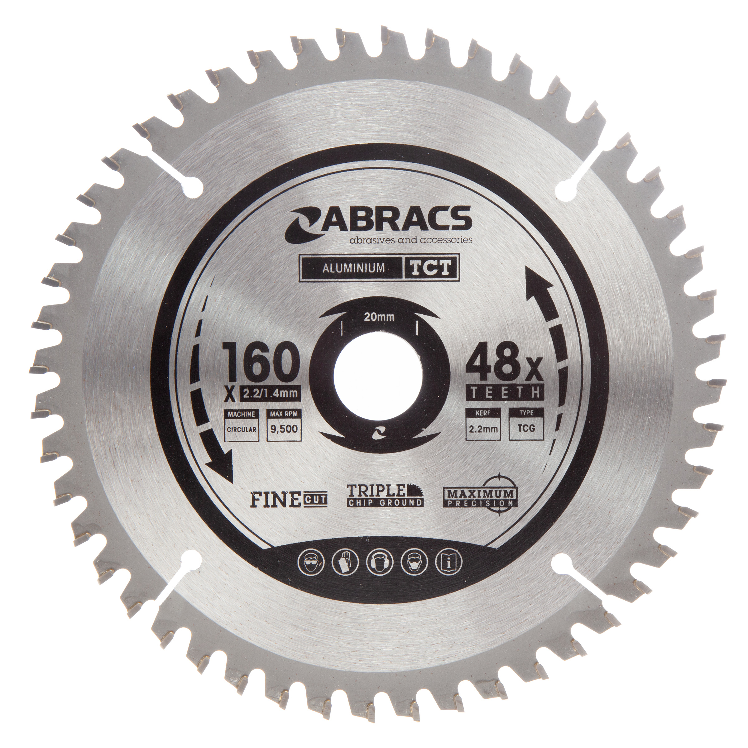 Abracs TCTA16048 Expert TCT Circular Saw Blade for Aluminium 160 x 20mm x 48T