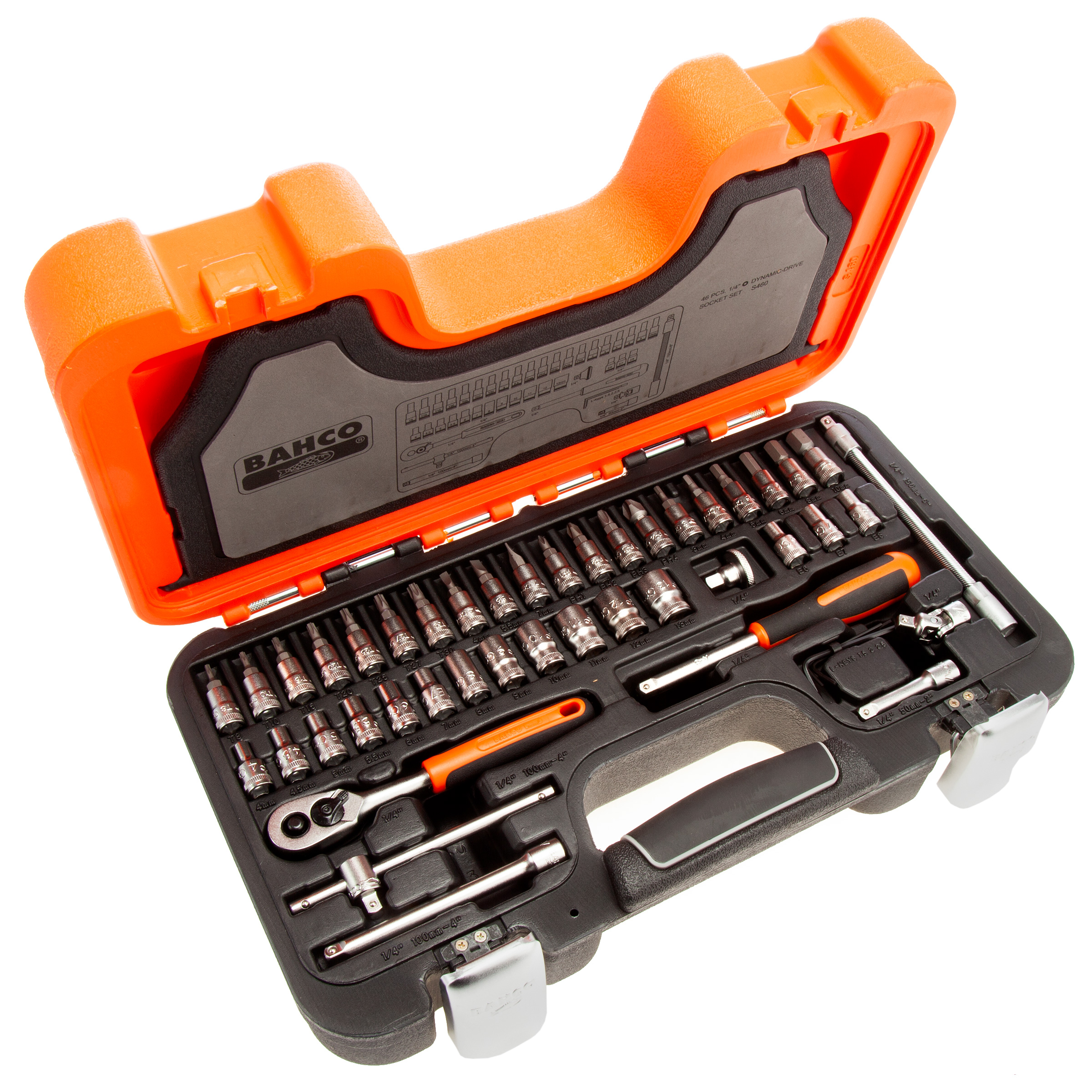 Bahco S460 1/4" Square Drive Socket Set with Socket Drivers (46 Piece)