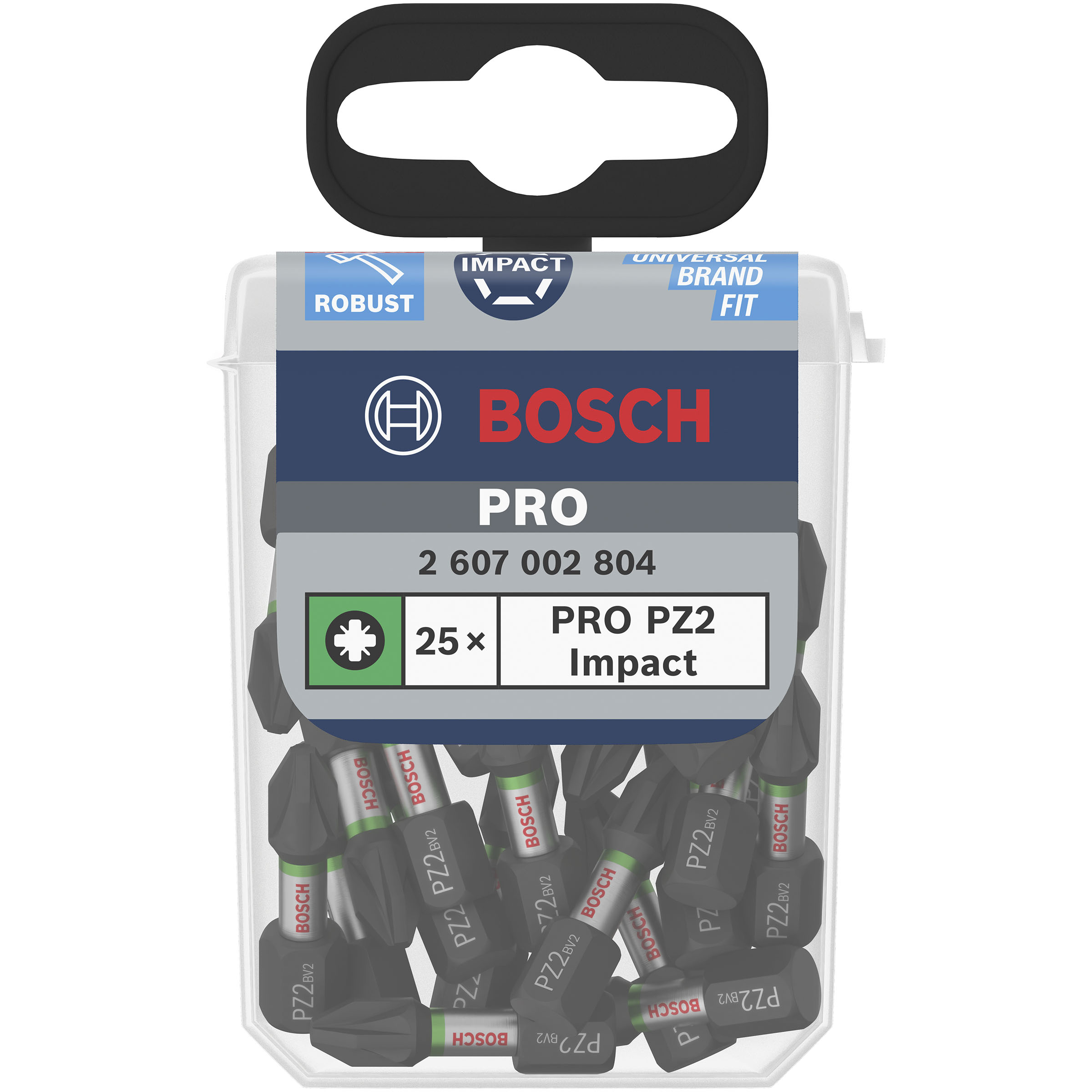 Bosch 2607002804 PRO Impact Screwdriver Bit PZ2 x 25mm (Pack of 25)