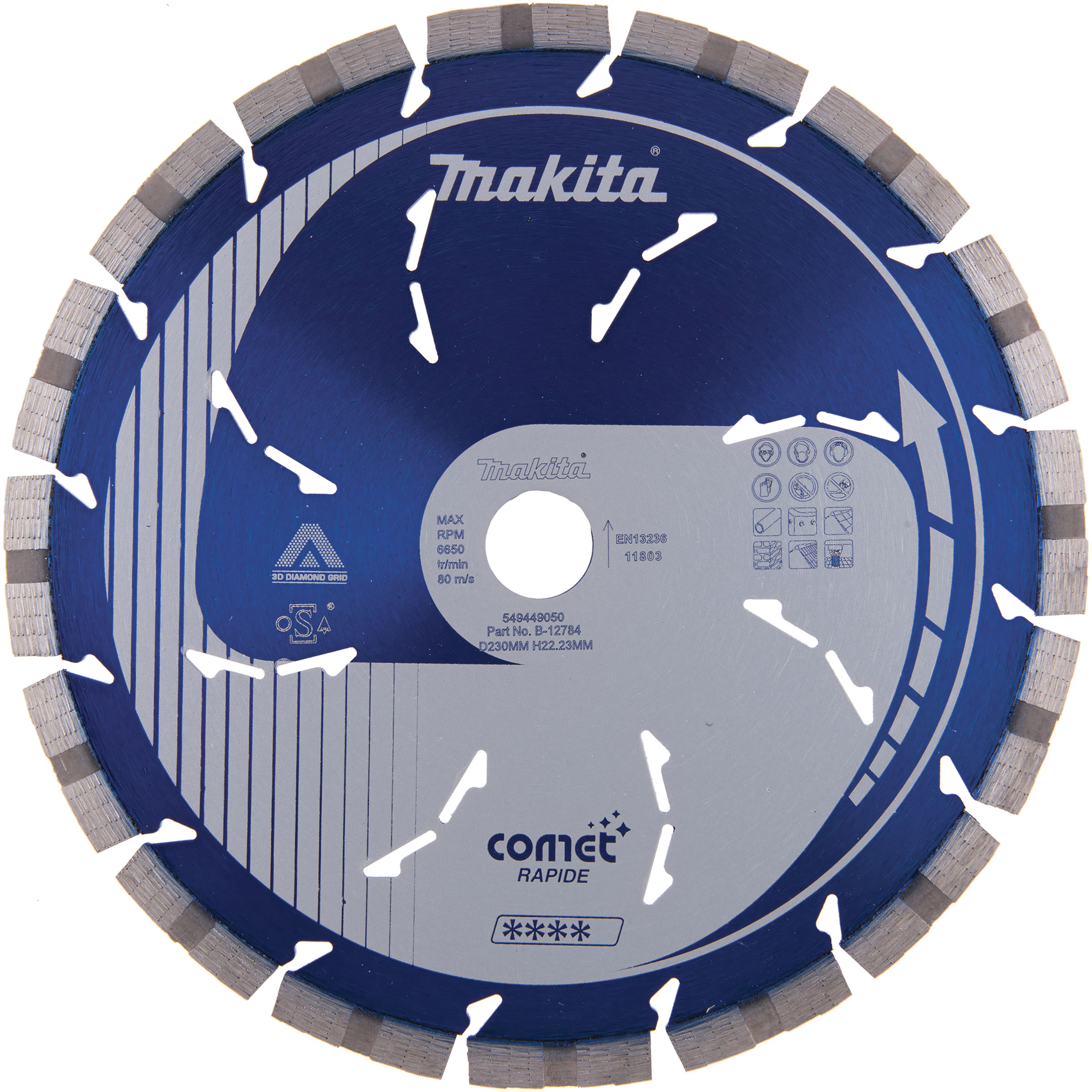 Makita B-12784 Comet Rapide Dry & Wet Diamond Wheel 230mm