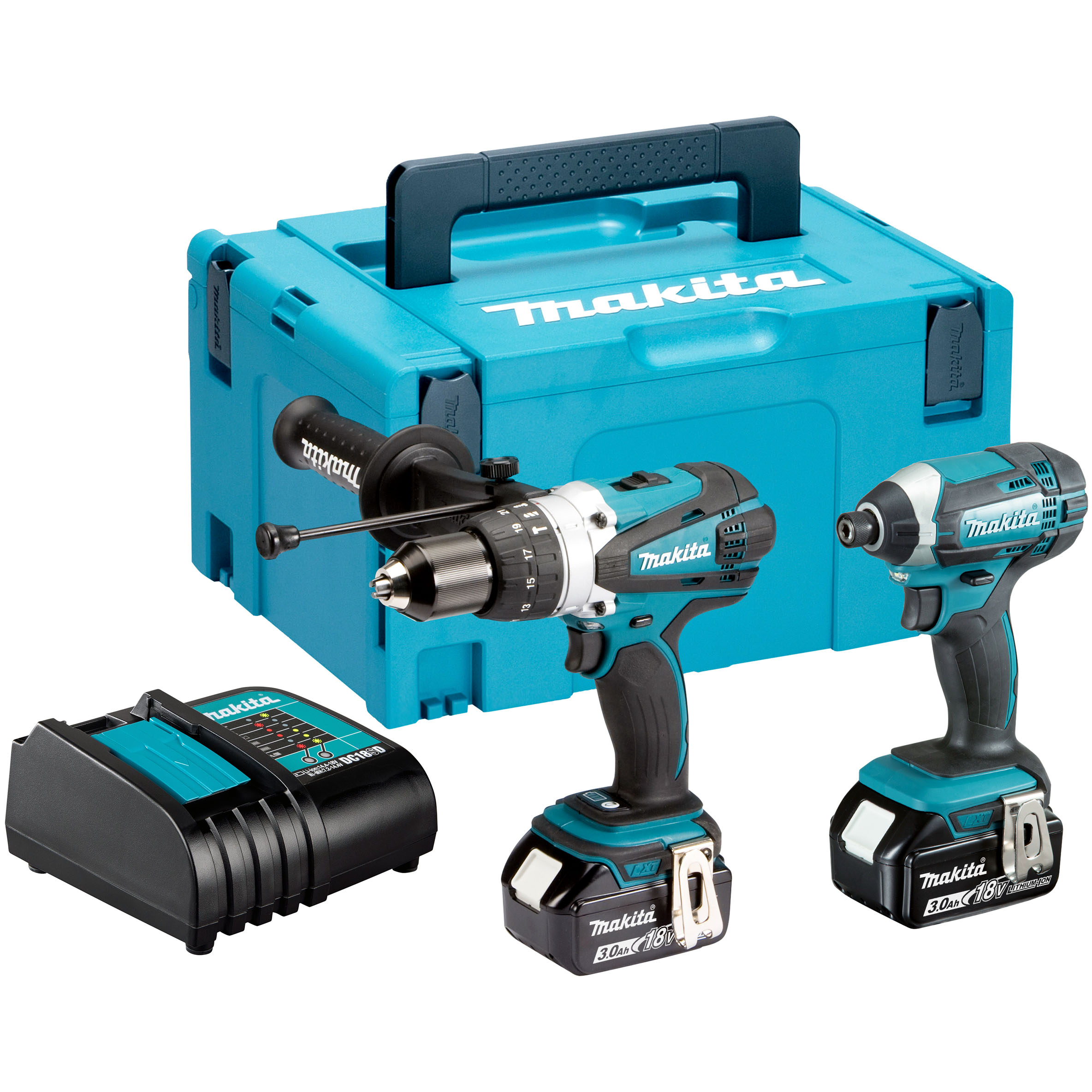 Makita DLX2145 LXT 18V Combi Drill & Impact Driver Twin Pack (2 x 3.0Ah Batteries)