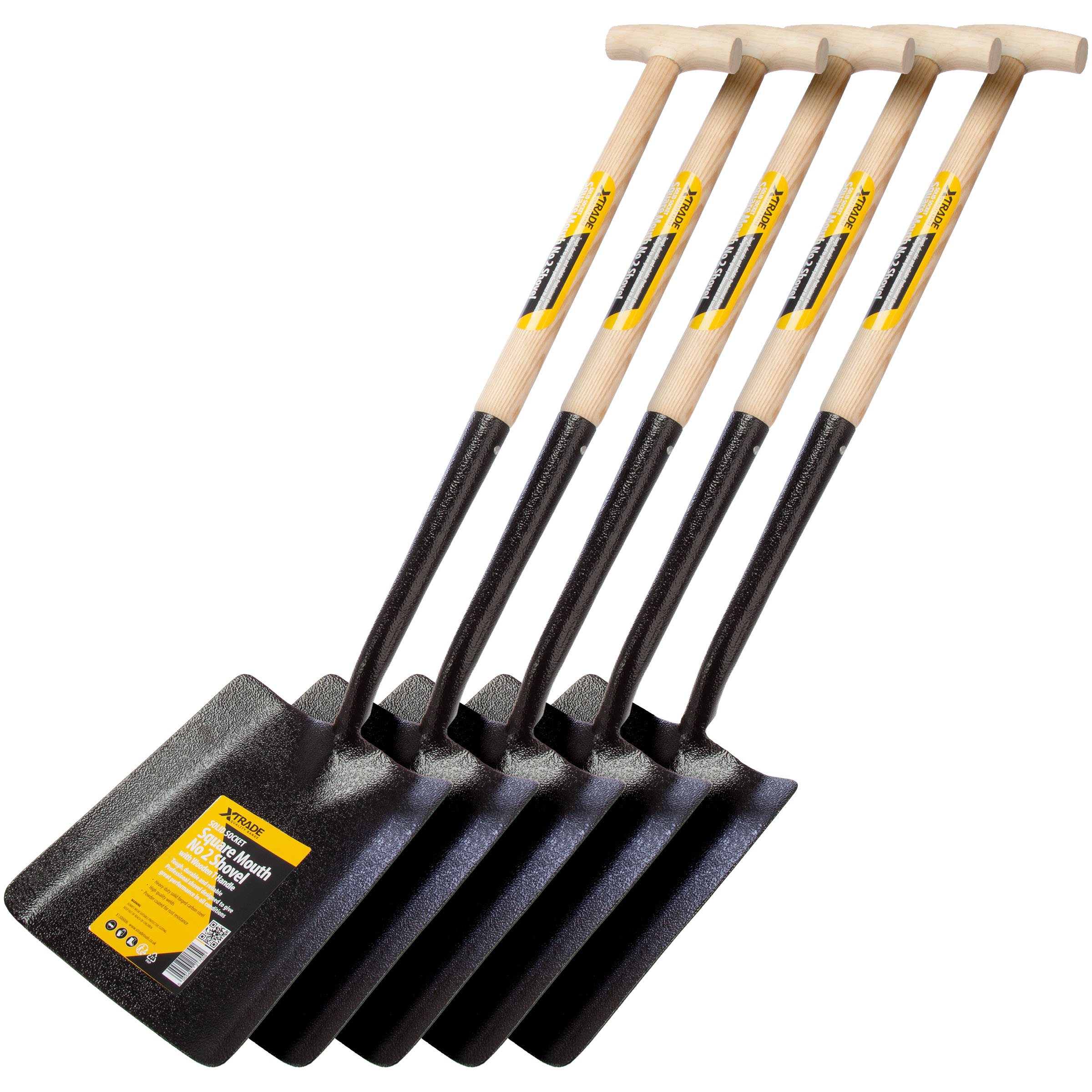 XTrade X1300006 Solid Socket Square Mouth No.2 Shovel (Pack of 5)