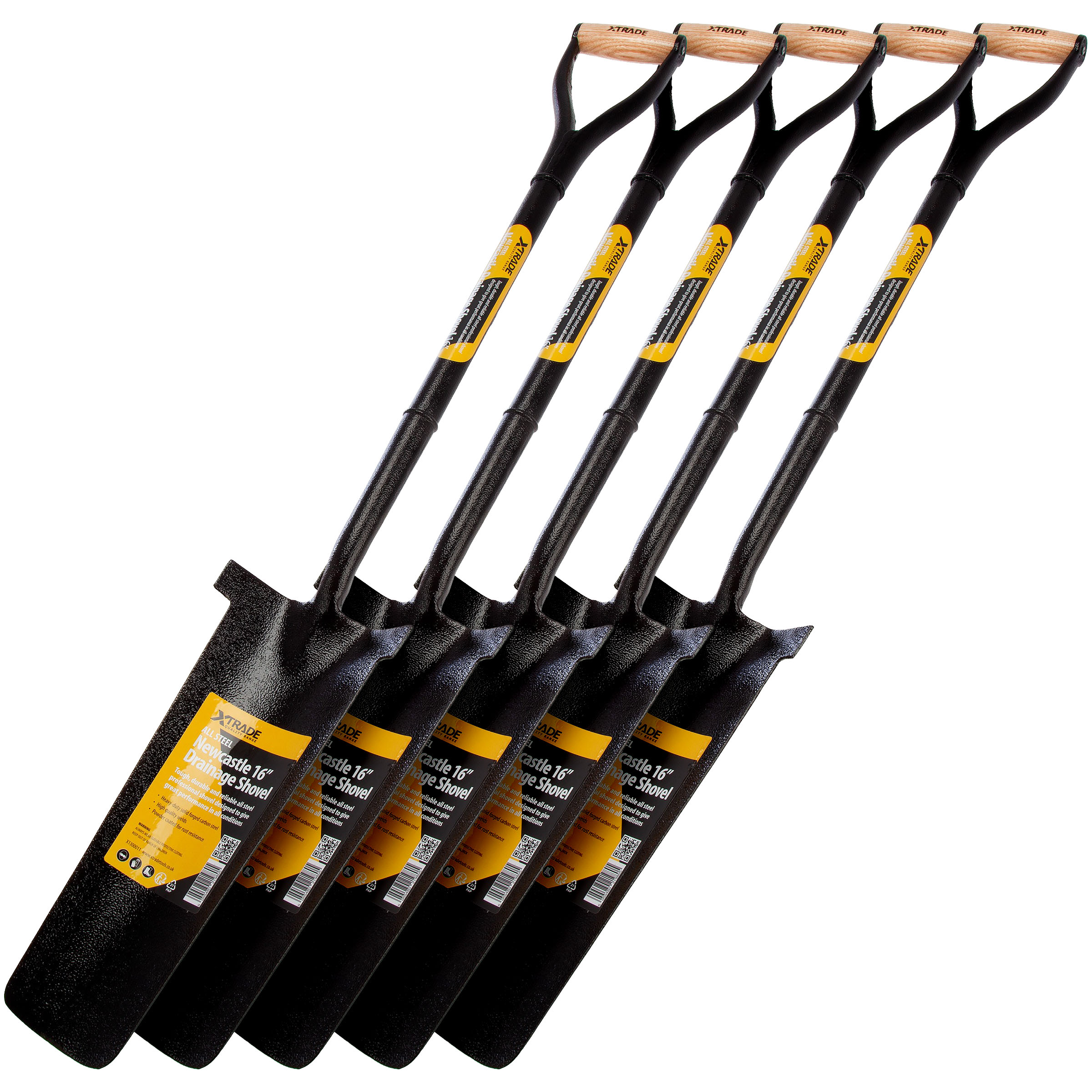 XTrade X1300011 All Steel 16" Head Newcastle Drainage Shovel (Pack of 5)