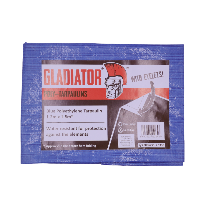 Gladiator Polyethylene Tarpaulin Blue 1.2m x 1.8m