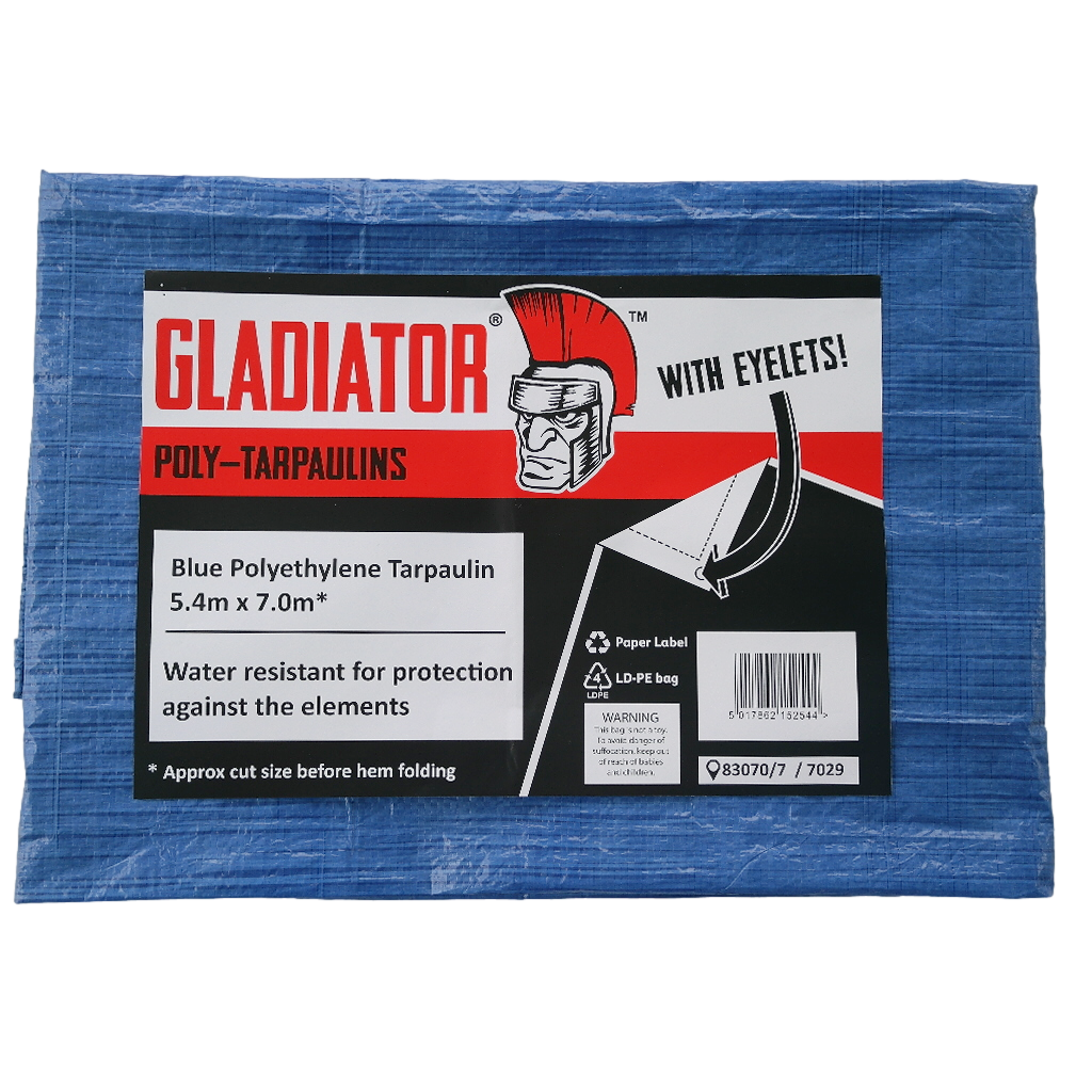 Gladiator Polyethylene Tarpaulin Blue 5.4m x 7m