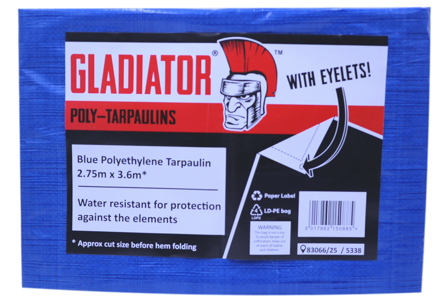 Gladiator Polyethylene Tarpaulin Blue 2.75m x 3.6m