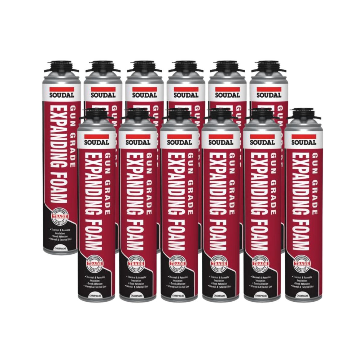 Soudal Trade Expanding Gunfoam 750ml - Pack of 12