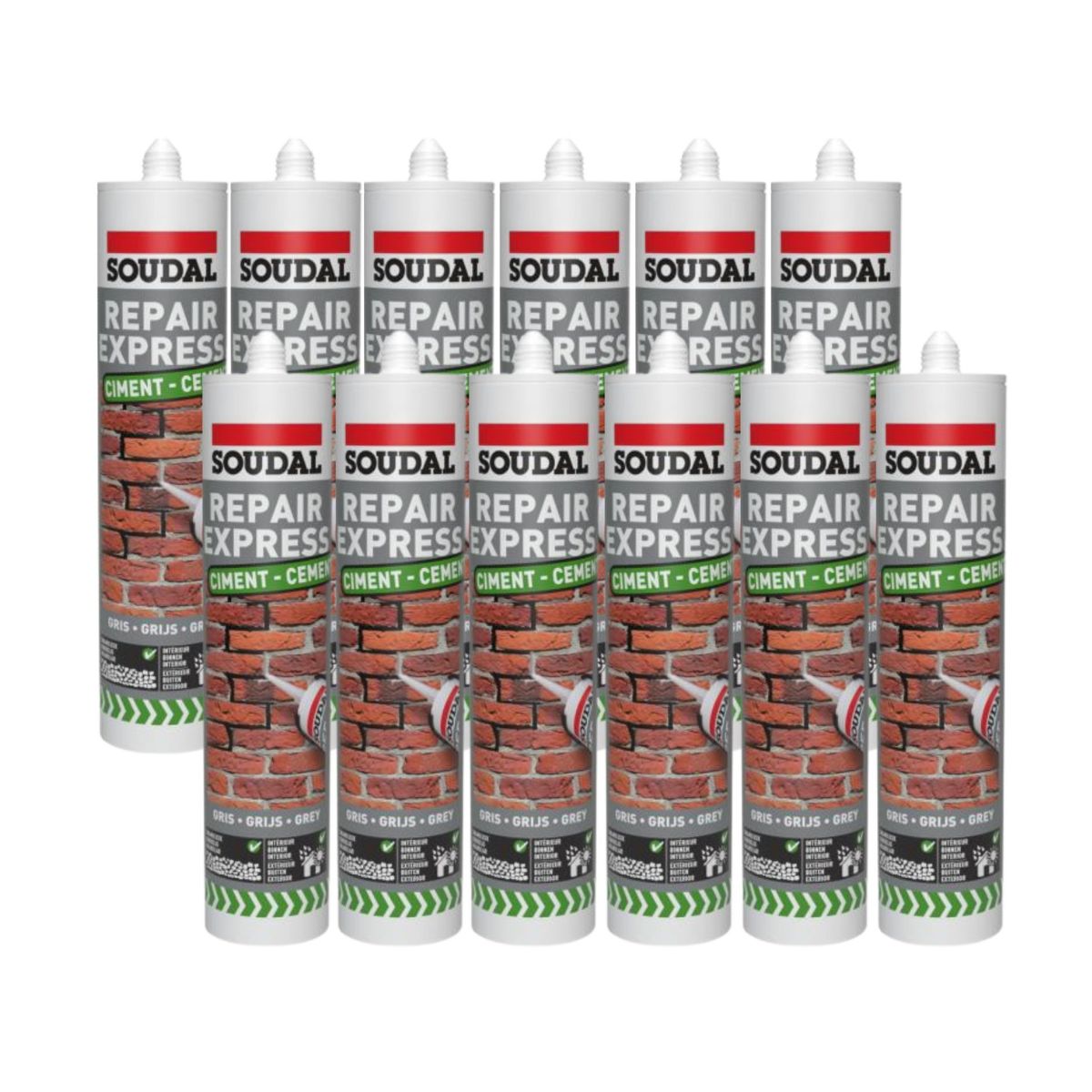 SoudalRepairExpressCementGrey290ml - Pack of 12