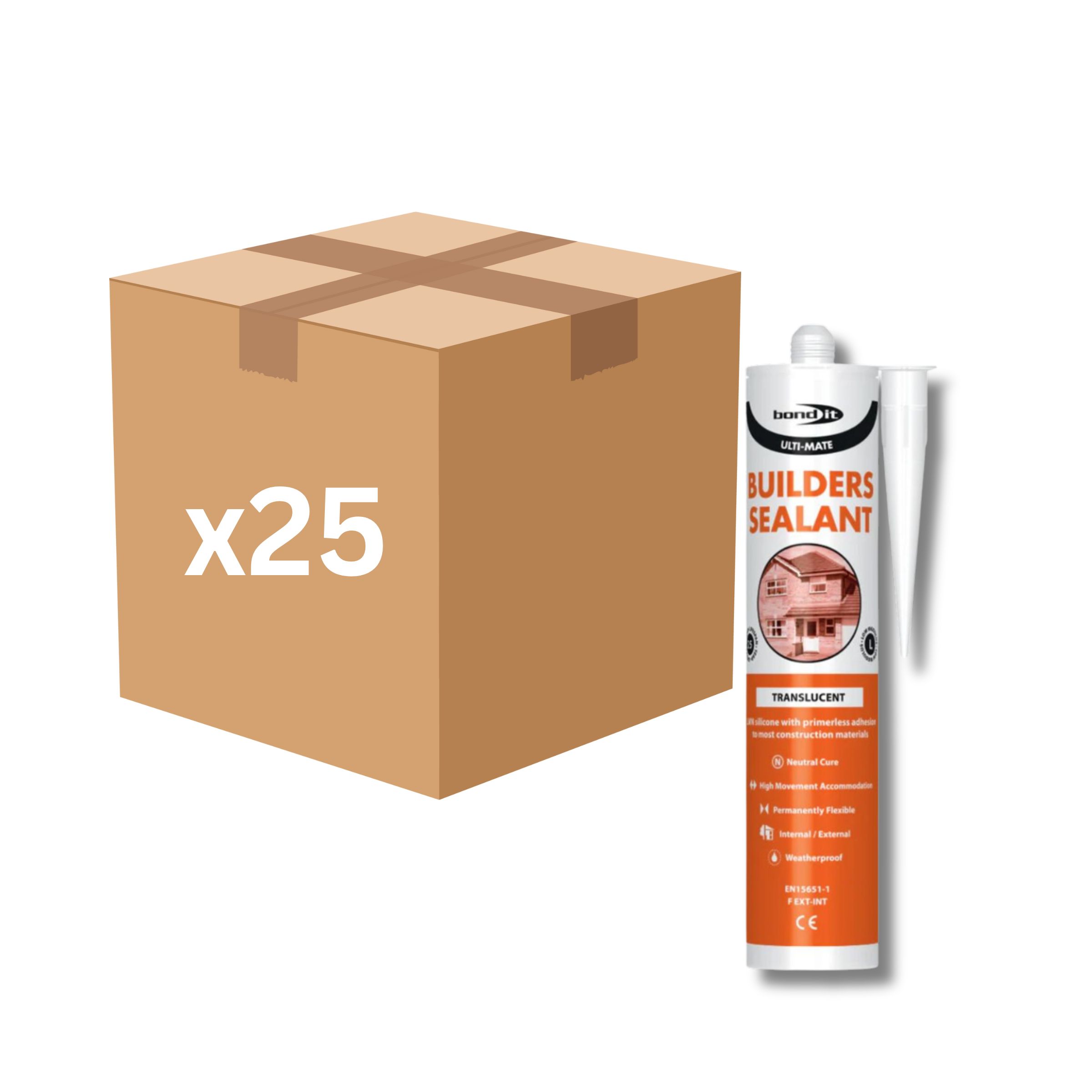 Bond It Ulti-Mate Builders Silicone 285ml (Translucent) - Box of 25