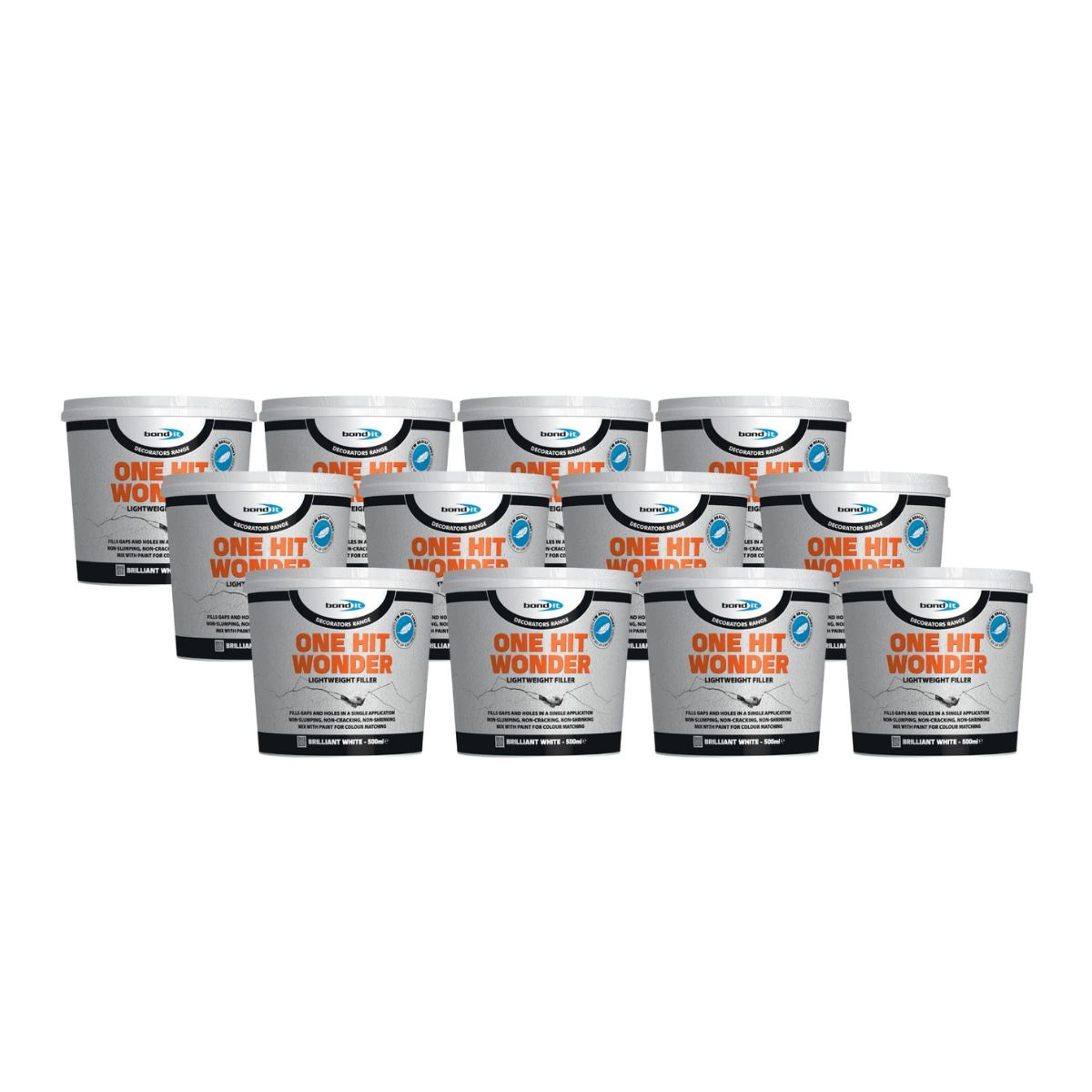Bond It One Hit Wonder Lightweight Filler 500ml (White) - Box of 12