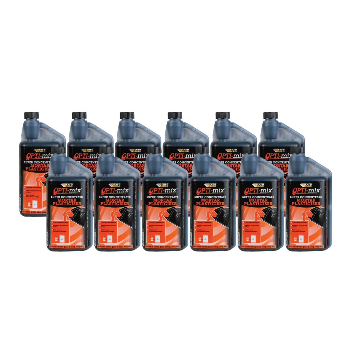 Everbuild Opti-Mix Mortar Plasticiser (1 Litre) - Box of 12