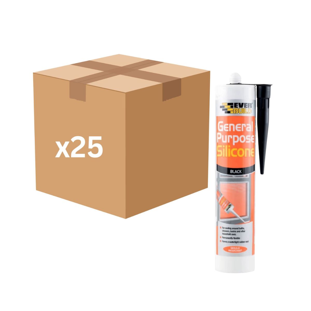 Sika General Purpose Silicone 280ml (Black) - Box of 25