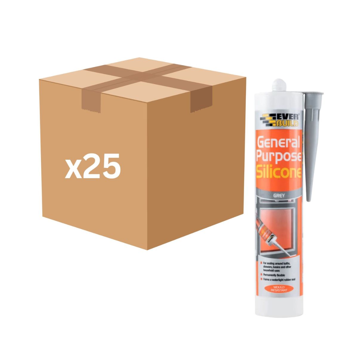 Sika General Purpose Silicone 280ml (Grey) - Box of 25
