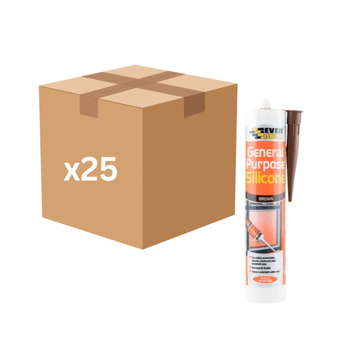 Sika General Purpose Silicone 280ml (Brown) - Box of 25
