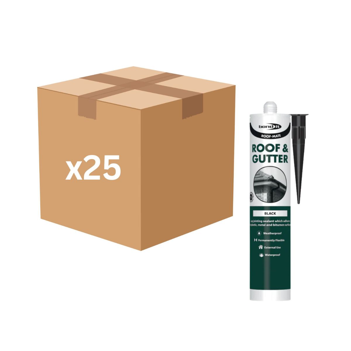 Bond It Roof-Mate Roof and Gutter Sealant 285ml (Black) - Box of 25