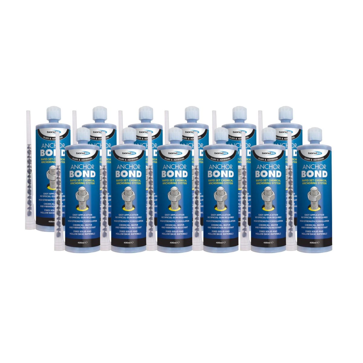 Bond It ANCHOR BOND Resin Mortar Anchoring System 400ml (Grey) - Box of 12