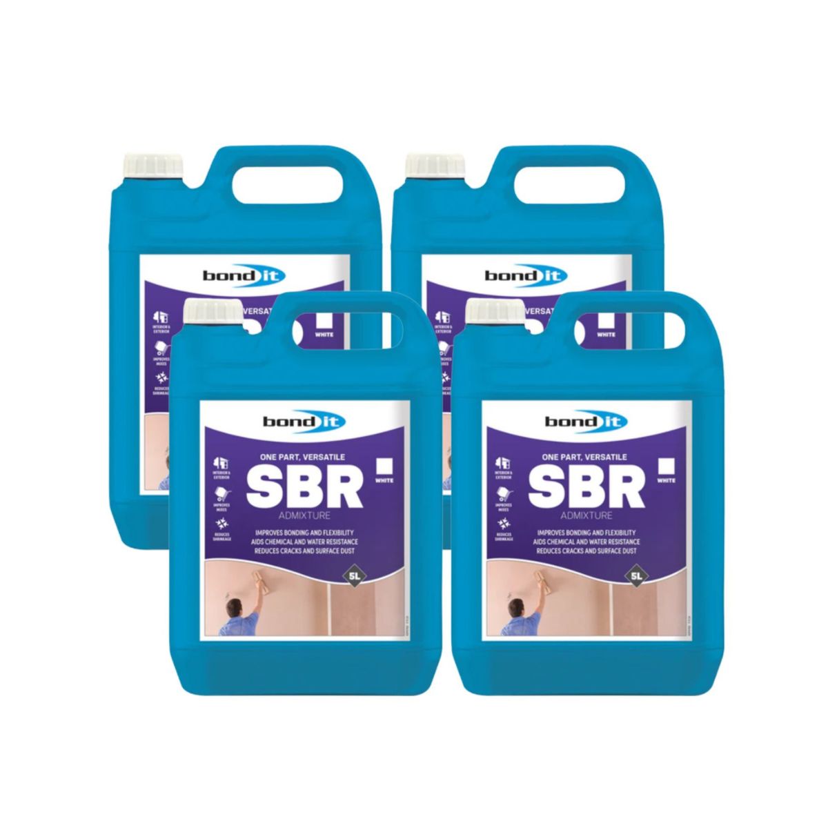 Bond It SBR Admixture Mortar/Rendering Bonding Agent 5L (White) - Box of 4