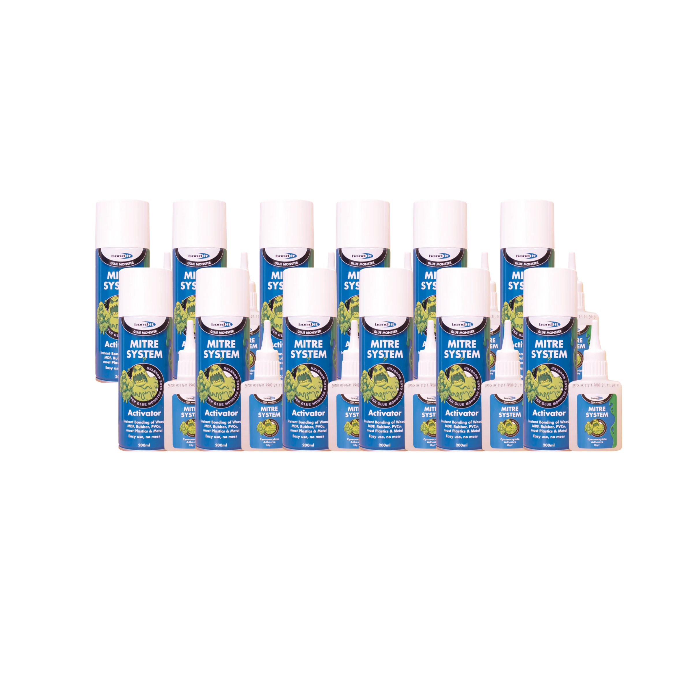 Bond It Mitre Kit - Gap-Filling Adhesive & Accelerator (Box of 12)